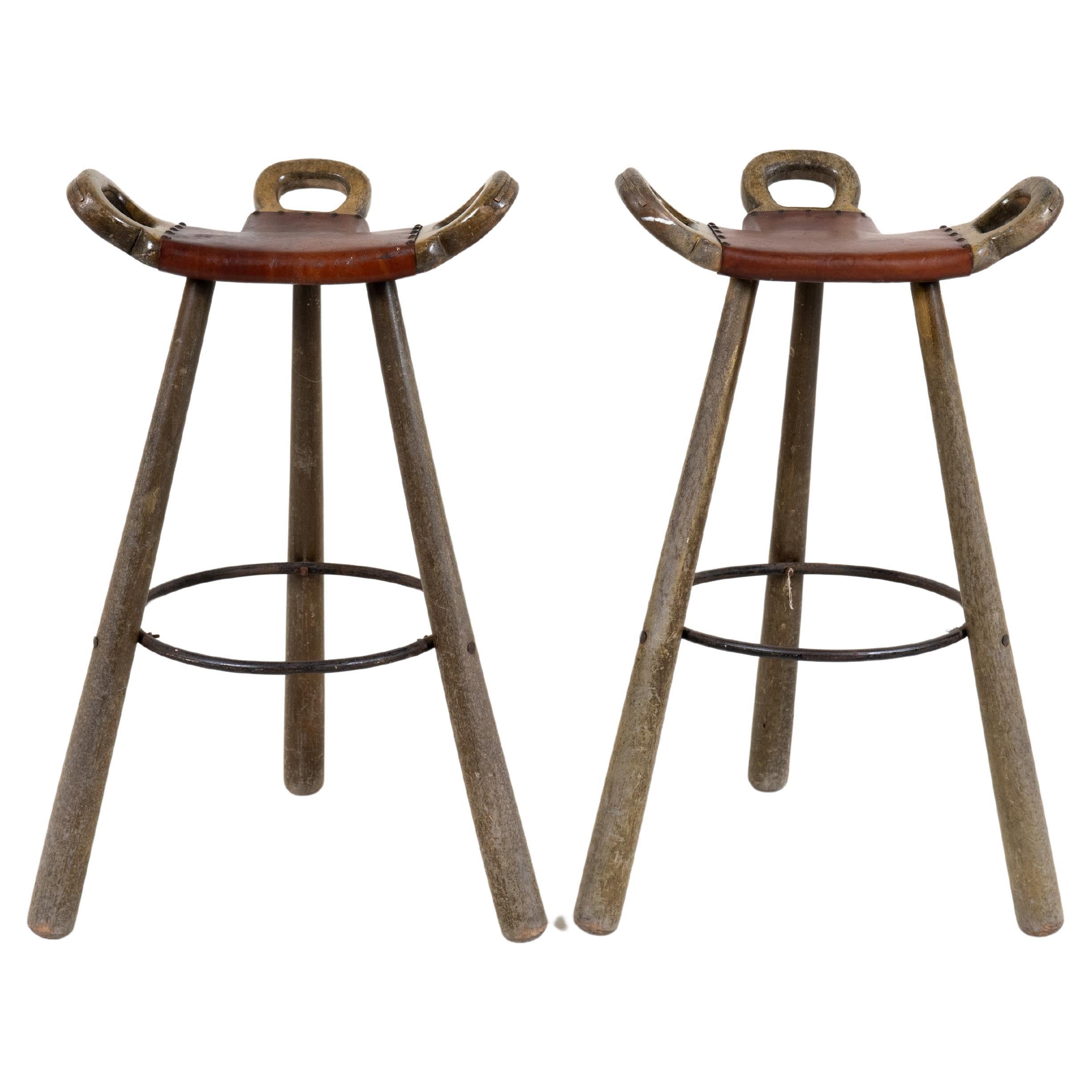 A Pair of Scandinavian Bar Stools by Carl Malmsten, 1950s For Sale