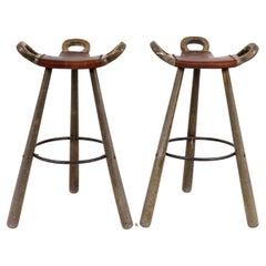 Used A Pair of Scandinavian Bar Stools by Carl Malmsten, 1950s