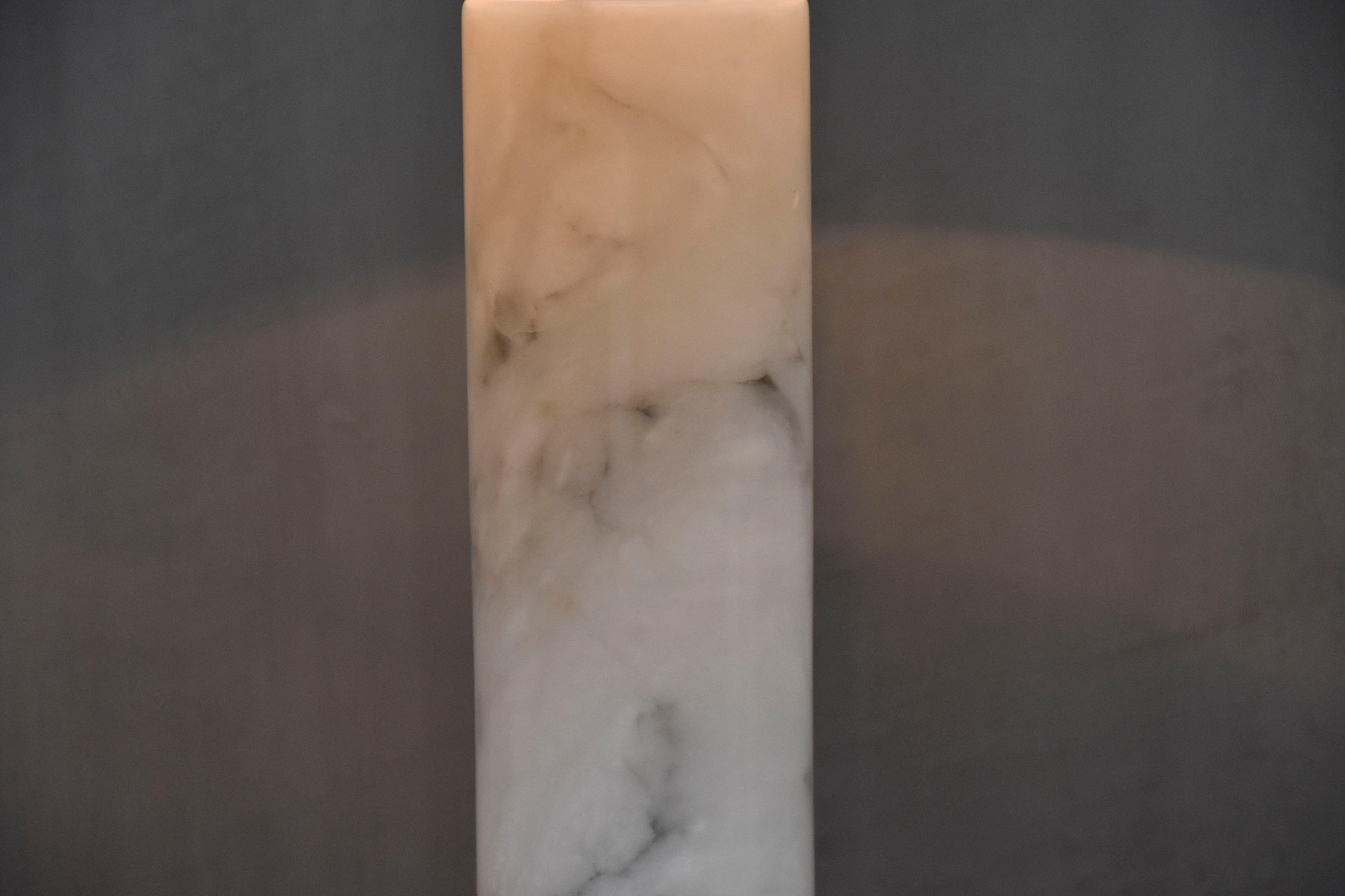 Marbre de Carrare Paire de lampes de table scandinaves modernes en marbre de Carrare par Bergboms Suède en vente
