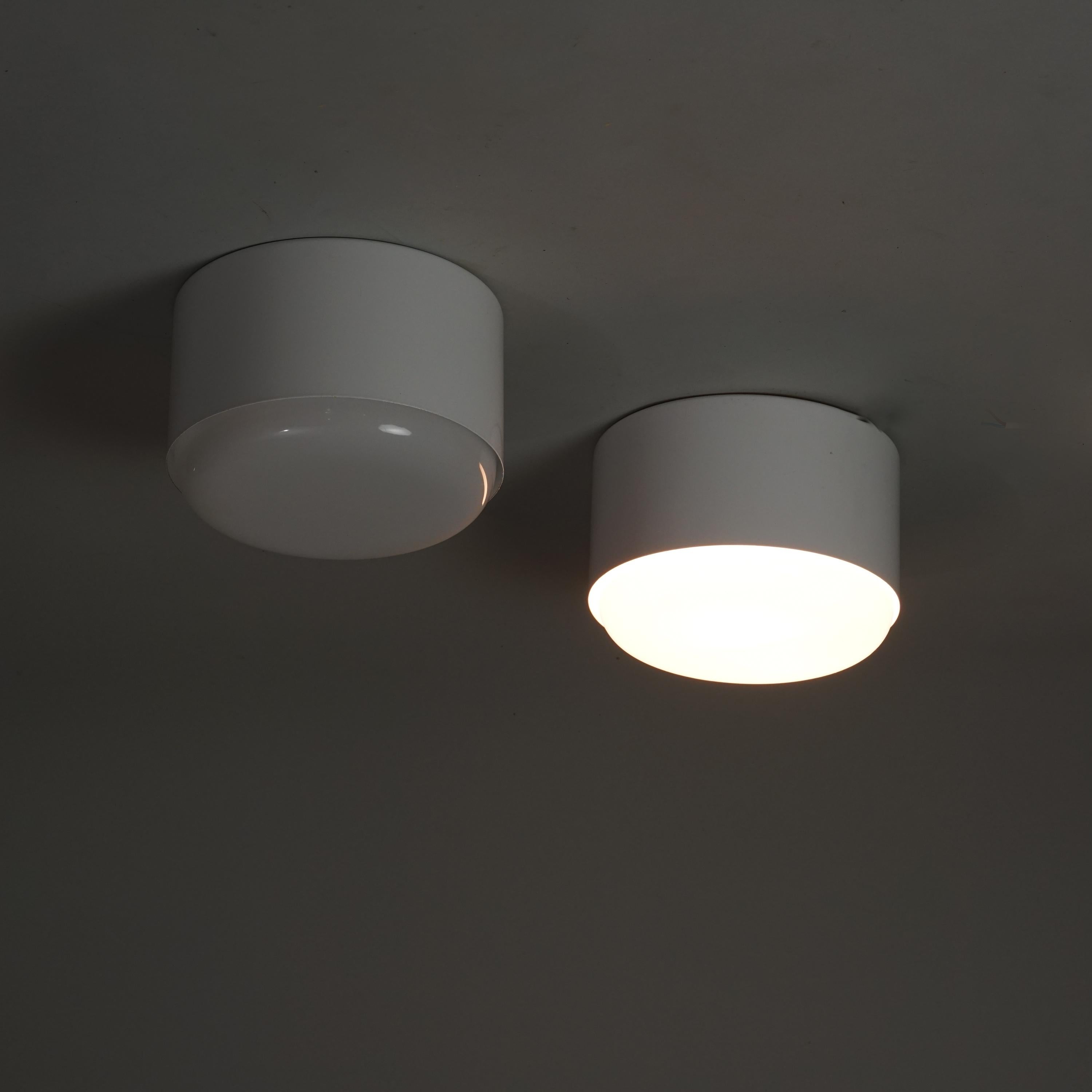 Finnish Pair of Scandinavian Modern Flush Mount Lamps by Idman, 1960s For Sale