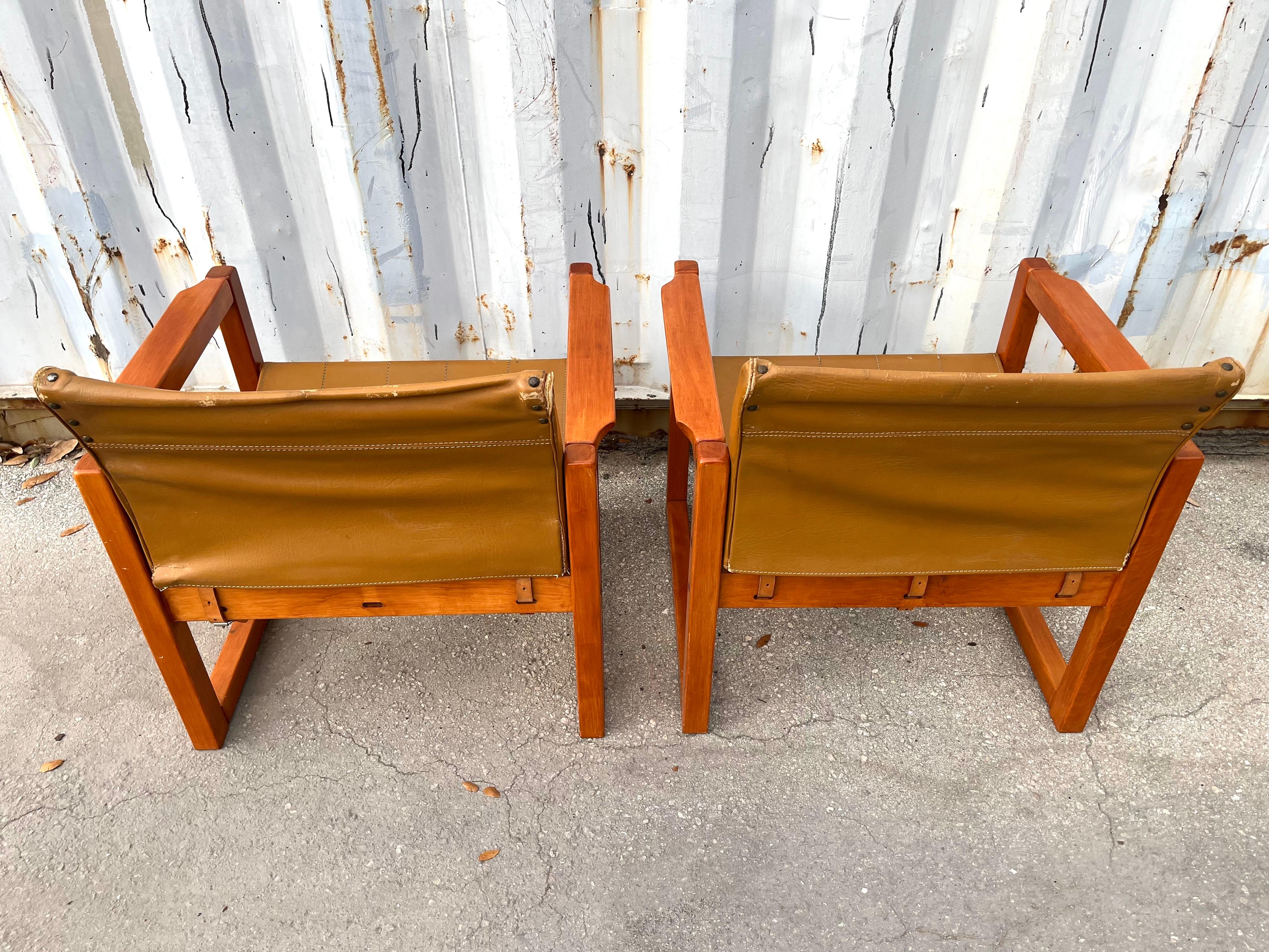 A Pair of Scandinavian Modern Safari Chairs by Karin Möbring for Ikea, C 1970s For Sale 5