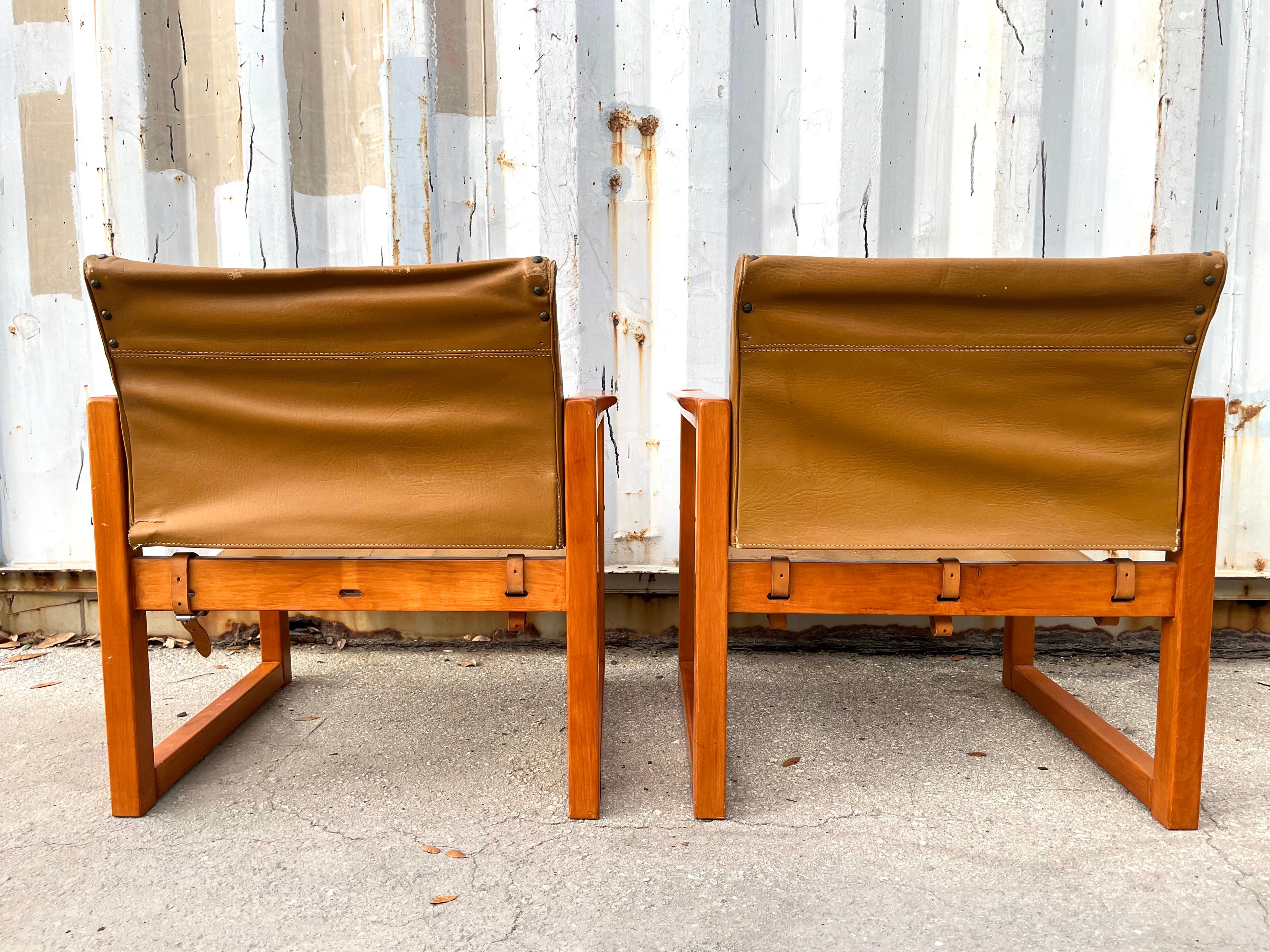 A Pair of Scandinavian Modern Safari Chairs by Karin Möbring for Ikea, C 1970s For Sale 6