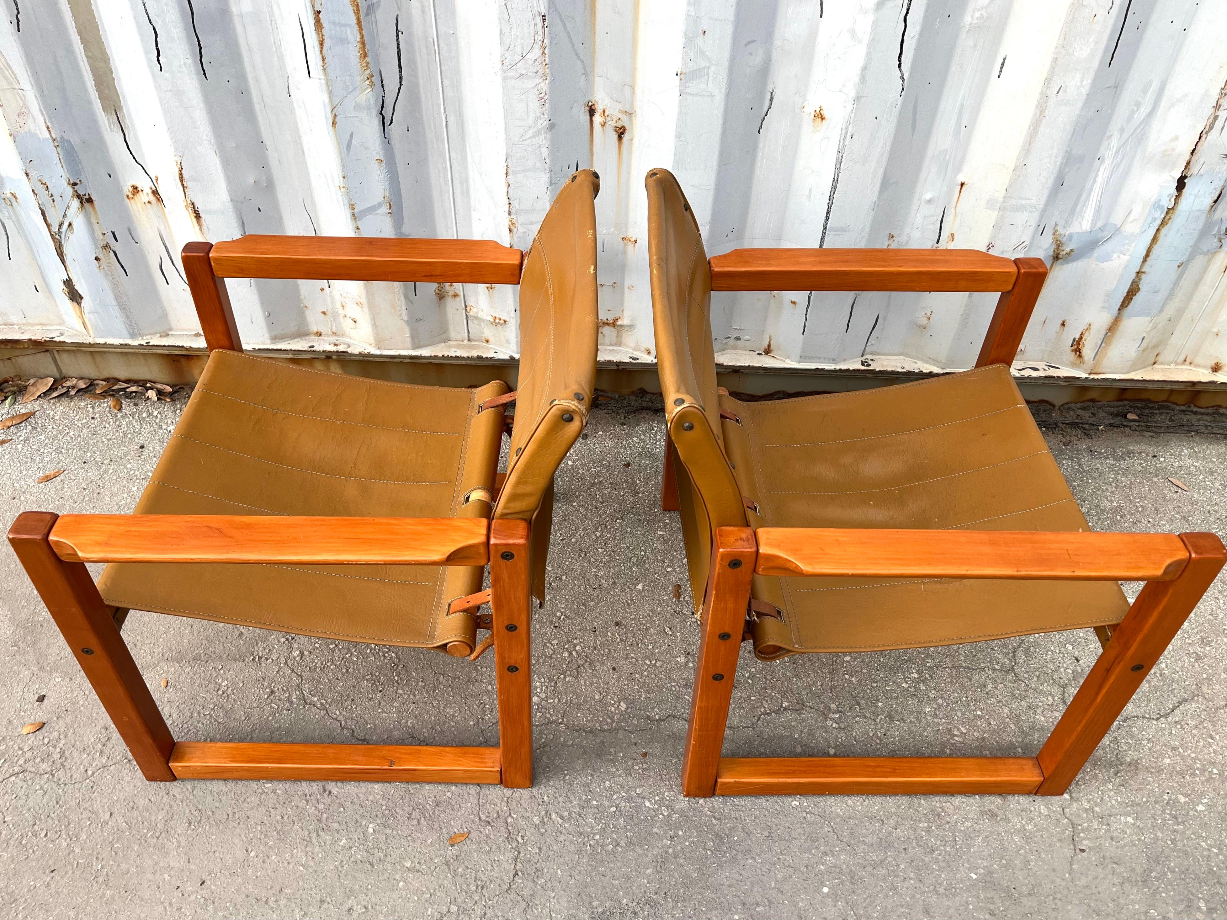 A Pair of Scandinavian Modern Safari Chairs by Karin Möbring for Ikea, C 1970s For Sale 7