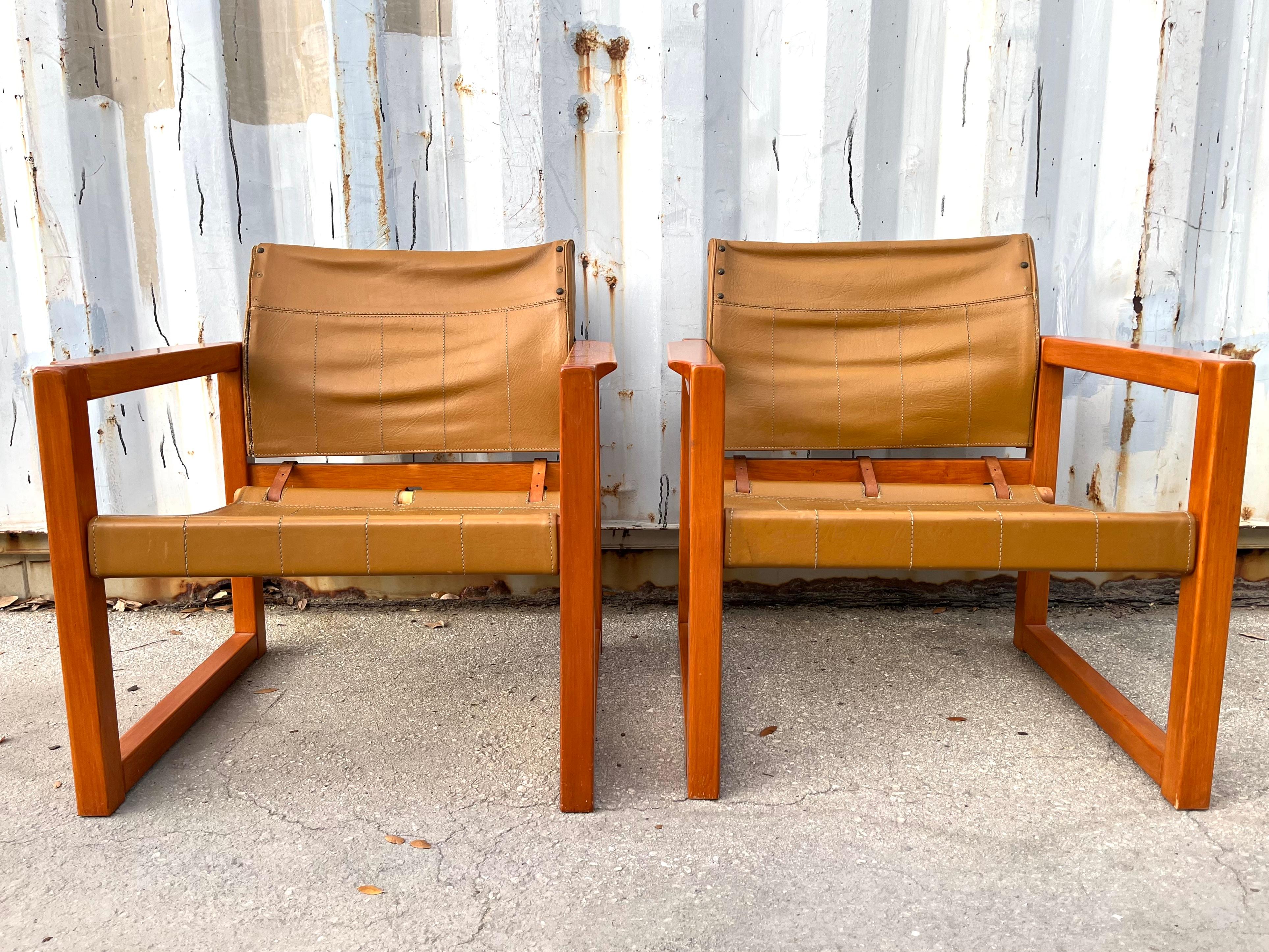 Late 20th Century A Pair of Scandinavian Modern Safari Chairs by Karin Möbring for Ikea, C 1970s For Sale