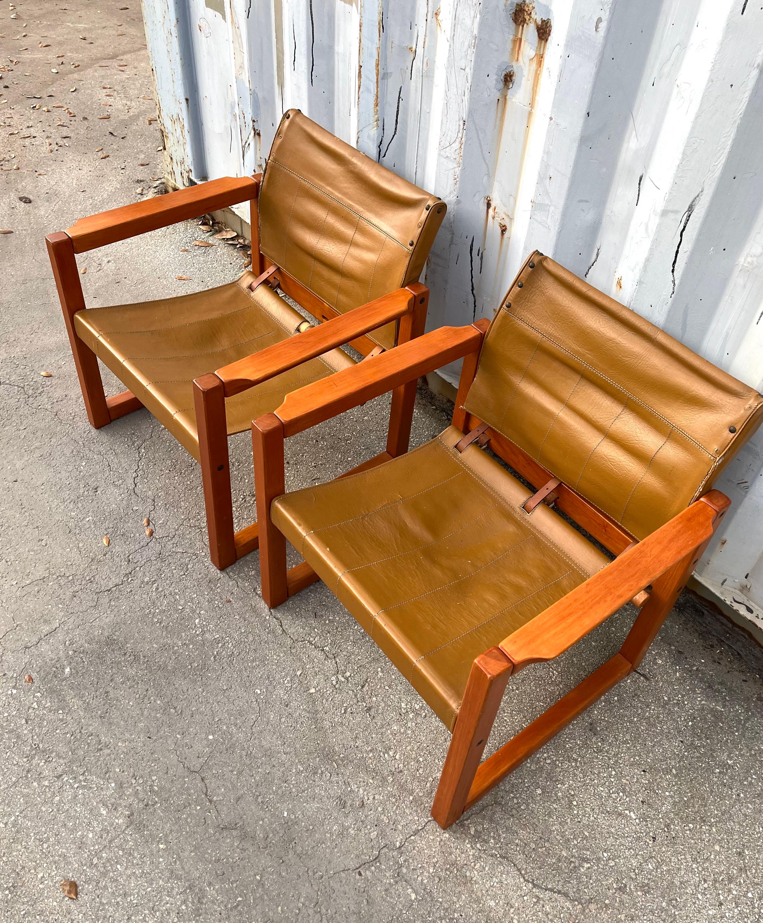 Metal A Pair of Scandinavian Modern Safari Chairs by Karin Möbring for Ikea, C 1970s For Sale
