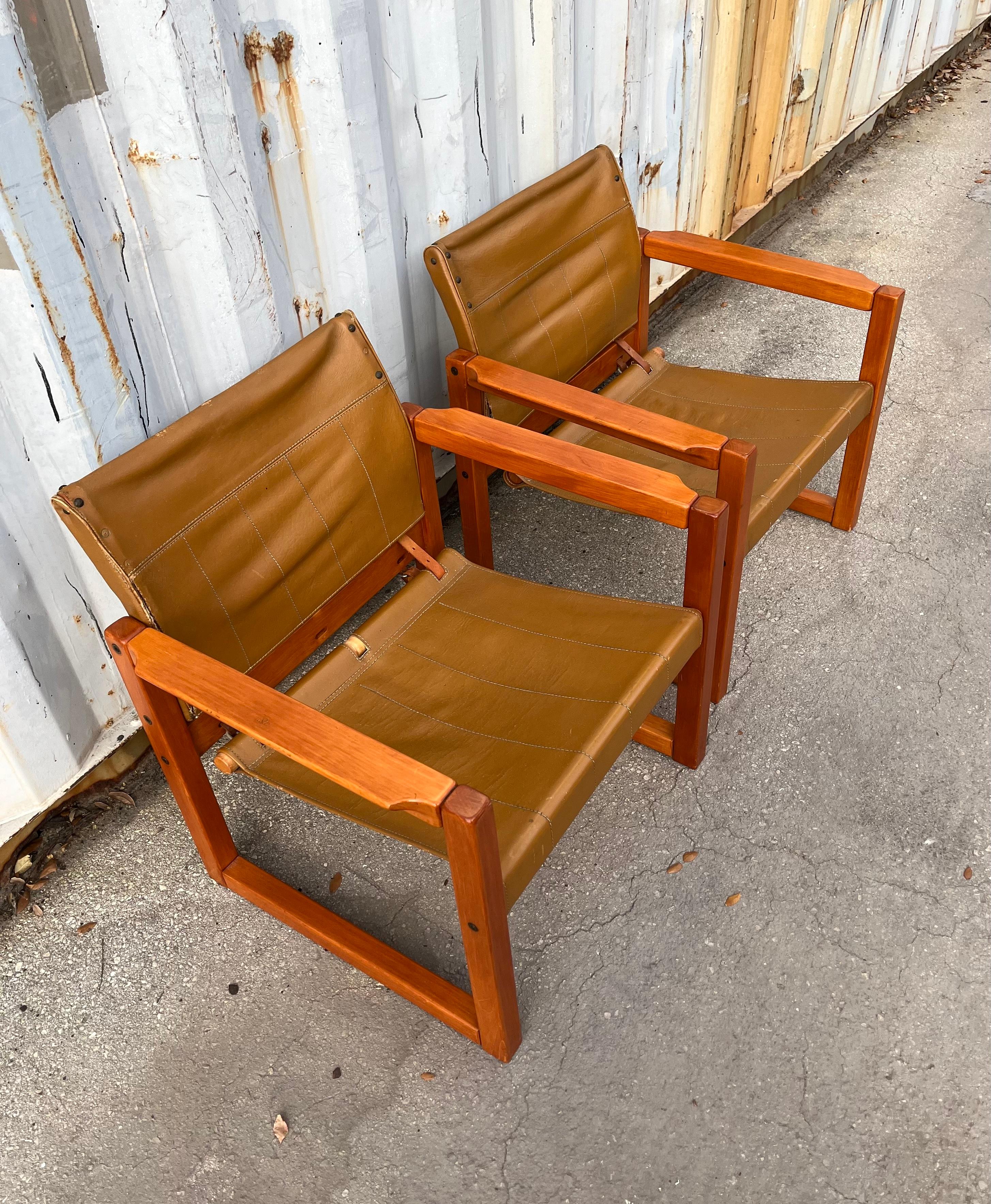 A Pair of Scandinavian Modern Safari Chairs by Karin Möbring for Ikea, C 1970s For Sale 1