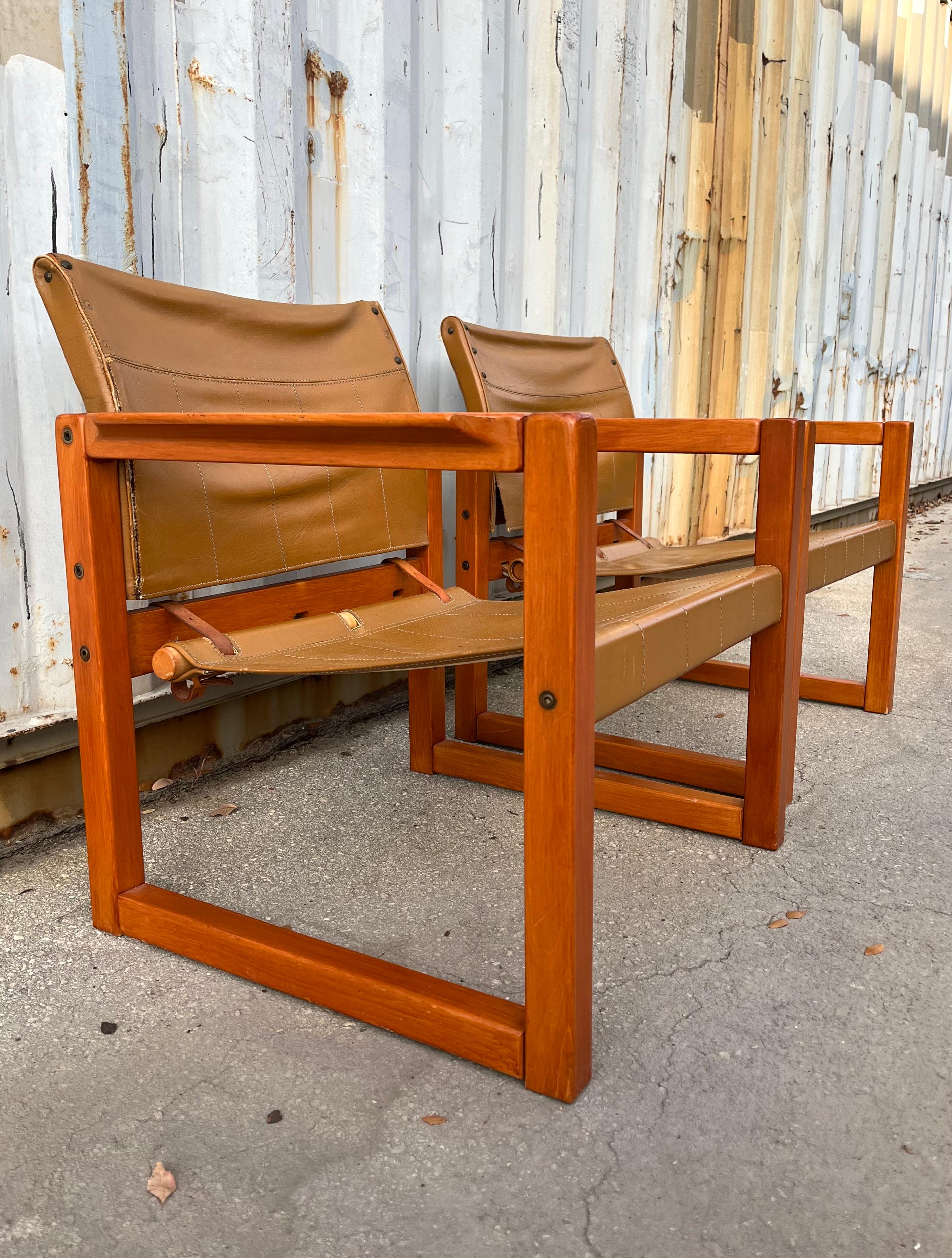 A Pair of Scandinavian Modern Safari Chairs by Karin Möbring for Ikea, C 1970s For Sale 2
