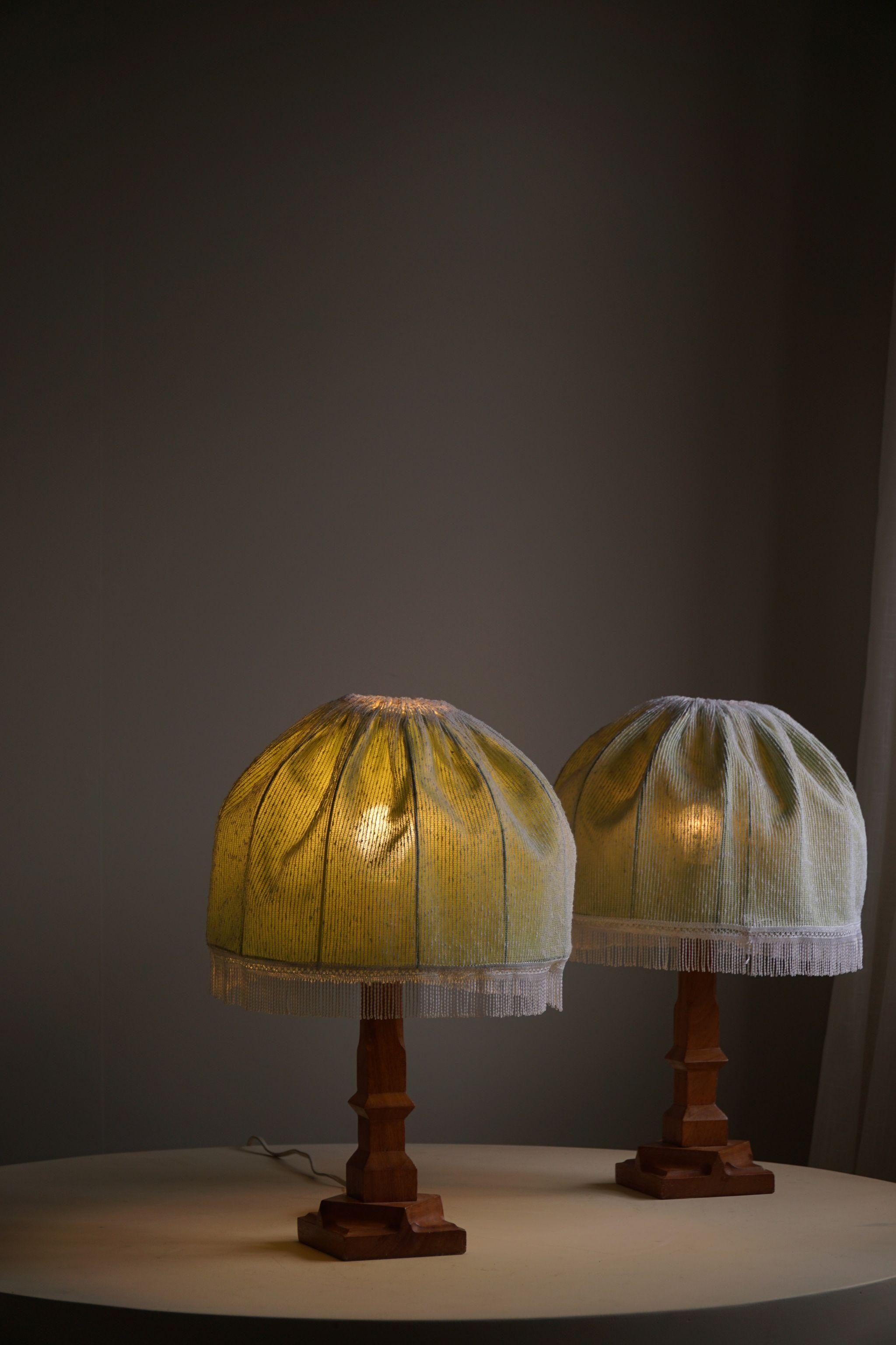 A Pair of Scandinavian Modern Table Lamps in Teak, 1970s For Sale 3