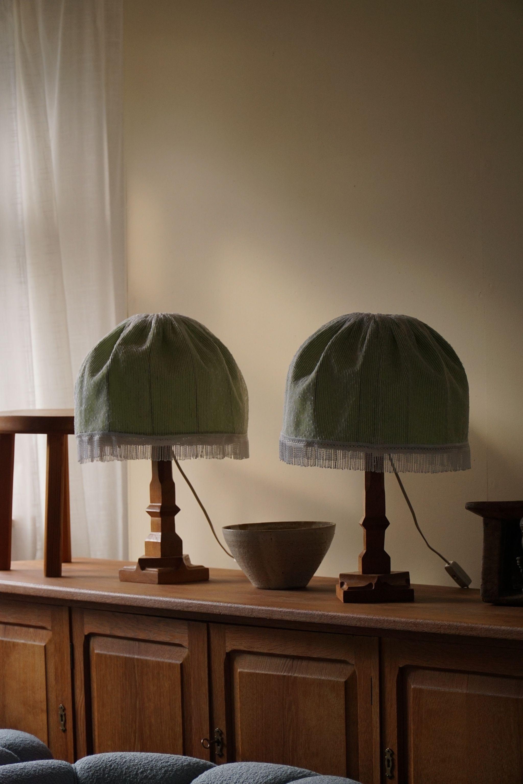 A Pair of Scandinavian Modern Table Lamps in Teak, 1970s For Sale 4
