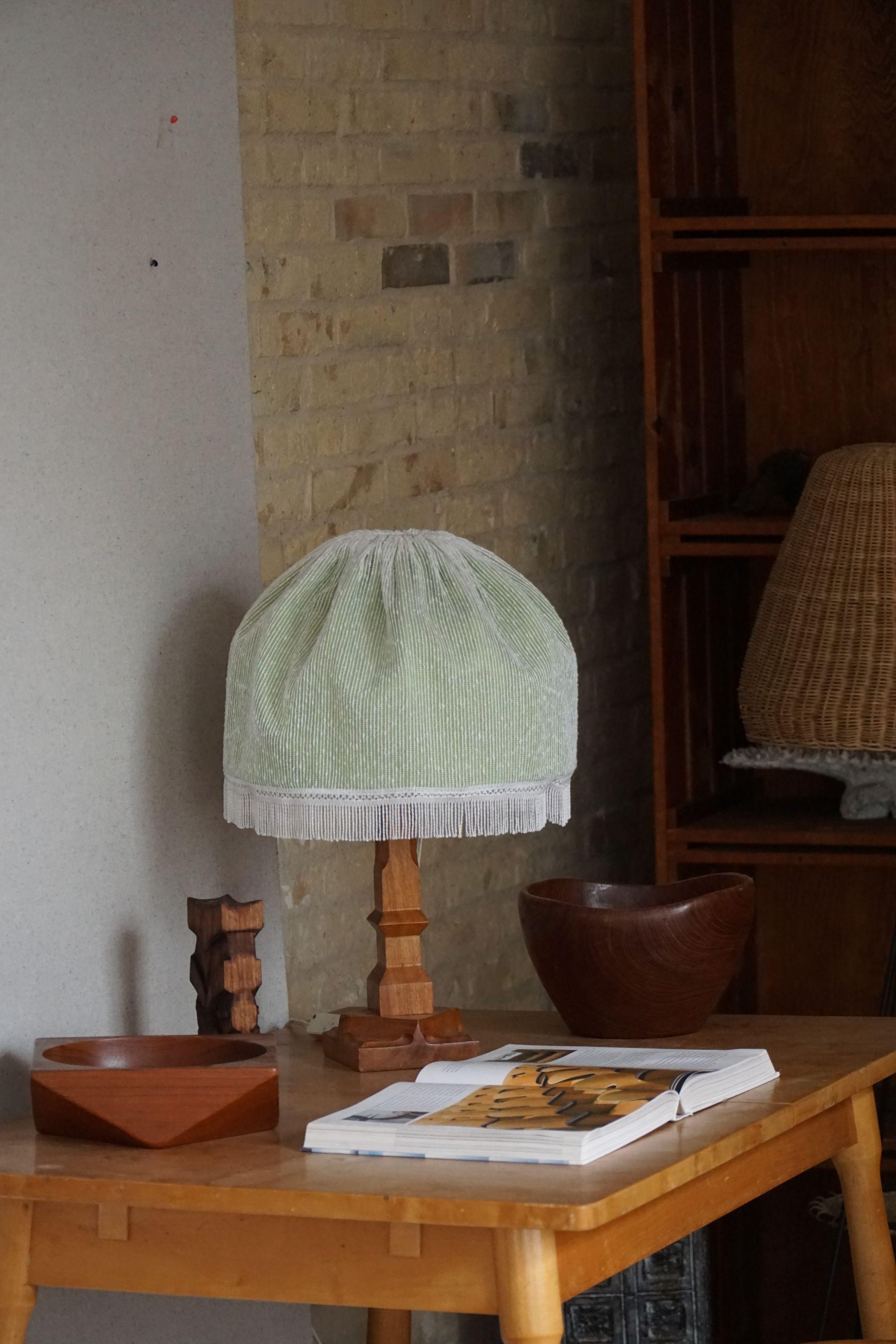 Mid-Century Modern A Pair of Scandinavian Modern Table Lamps in Teak, 1970s For Sale