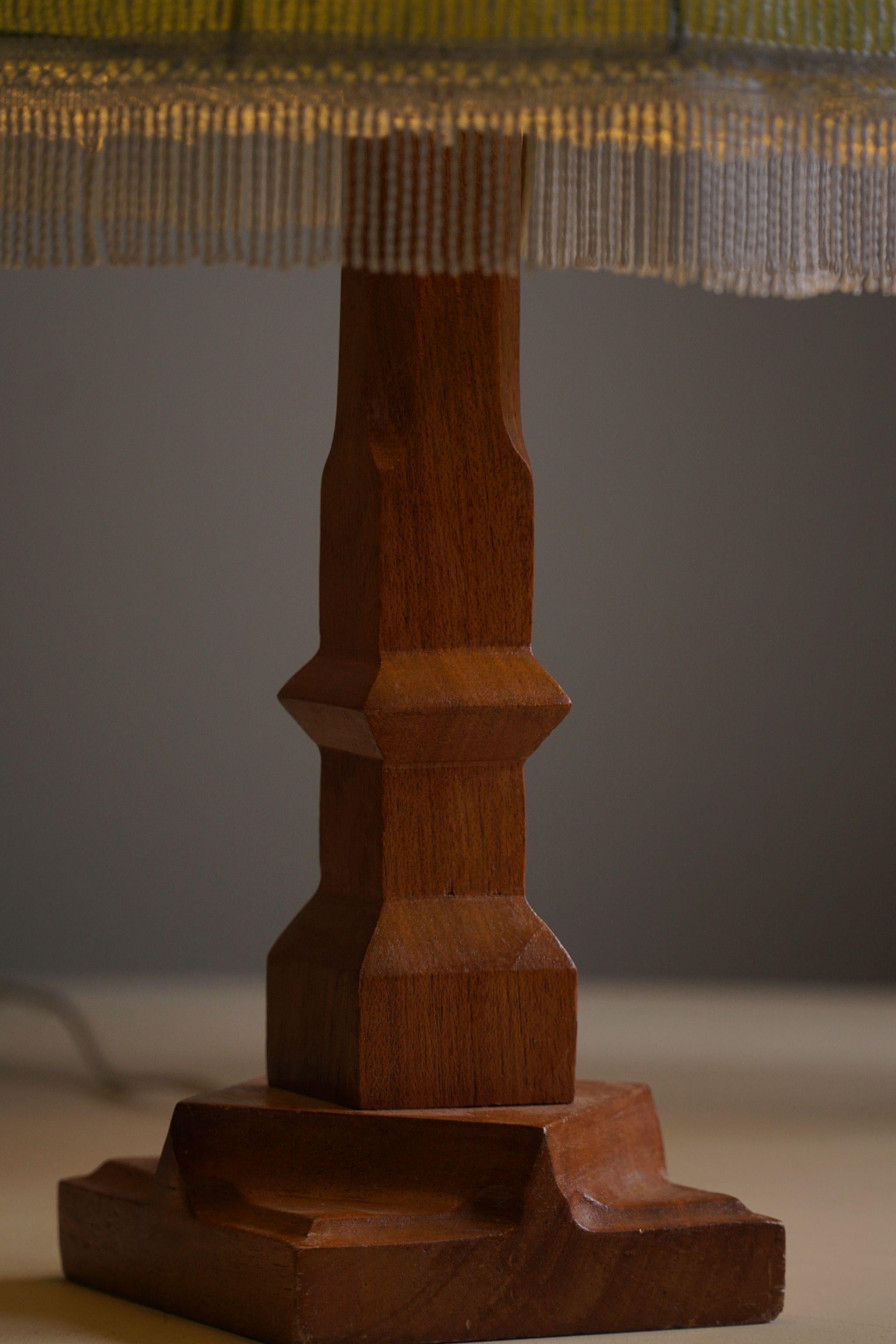 A Pair of Scandinavian Modern Table Lamps in Teak, 1970s For Sale 2