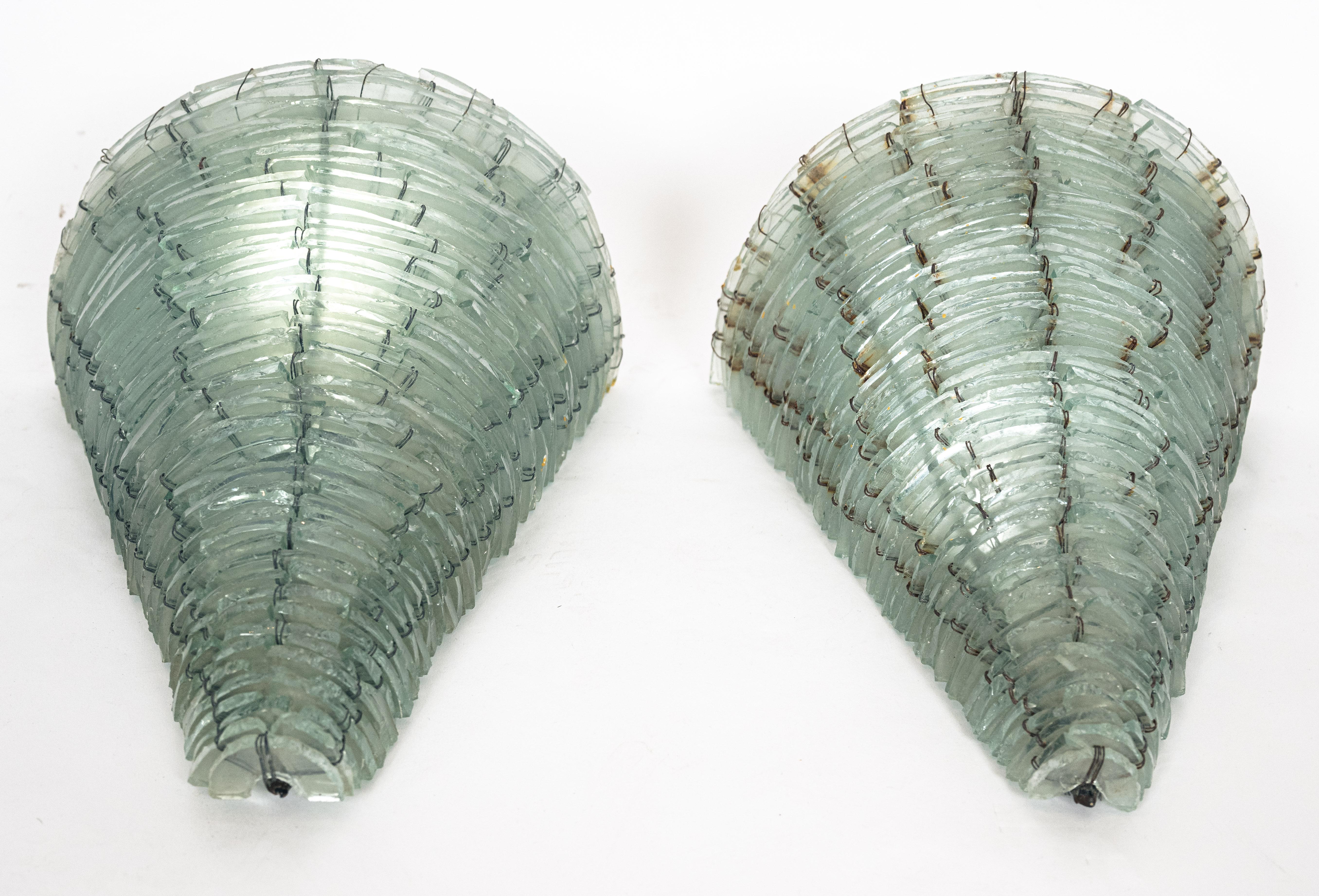 Glass A Pair of Sconces Attributed to Danny Lane For Sale