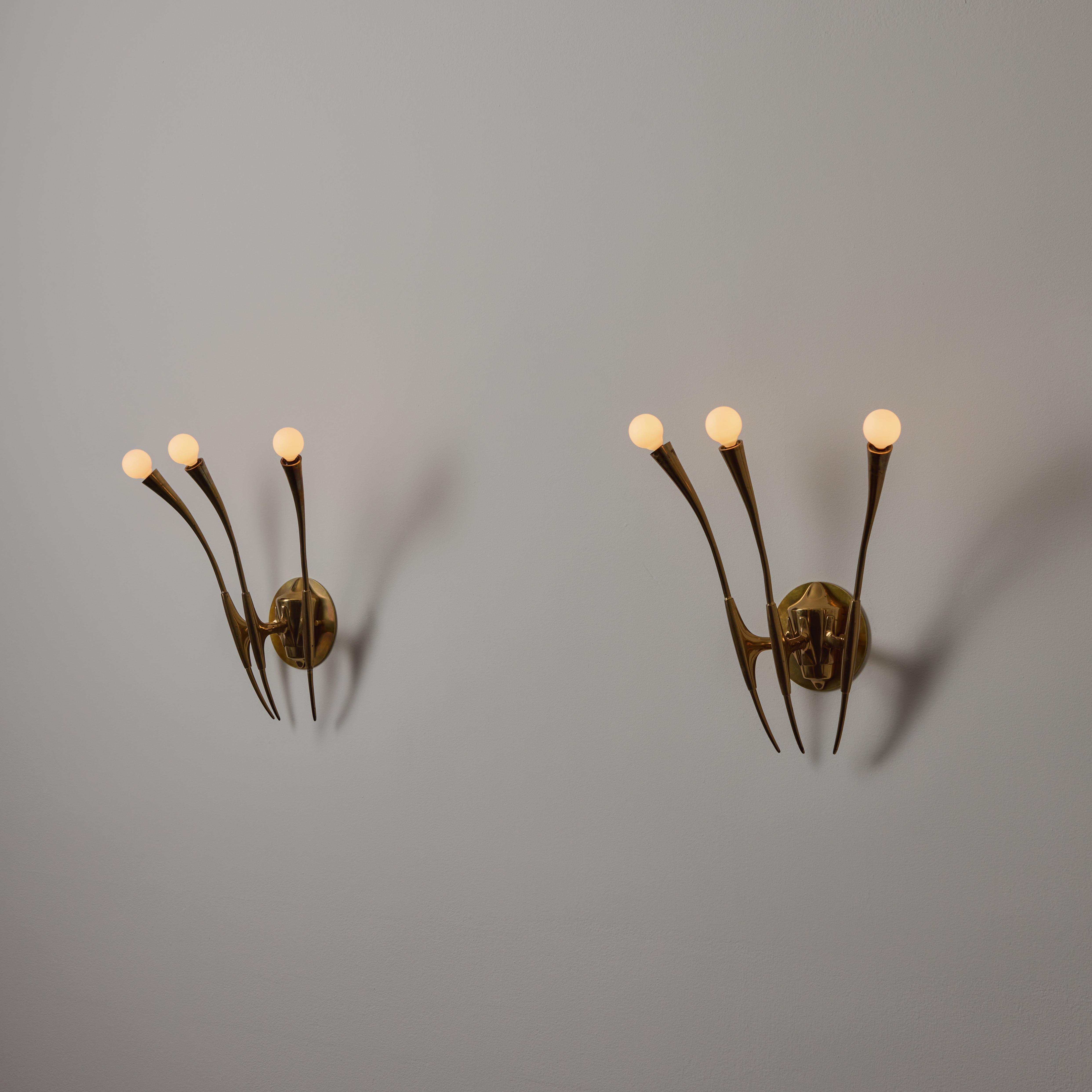 A Pair of Sconces by Oscar Torlasco For Sale 8