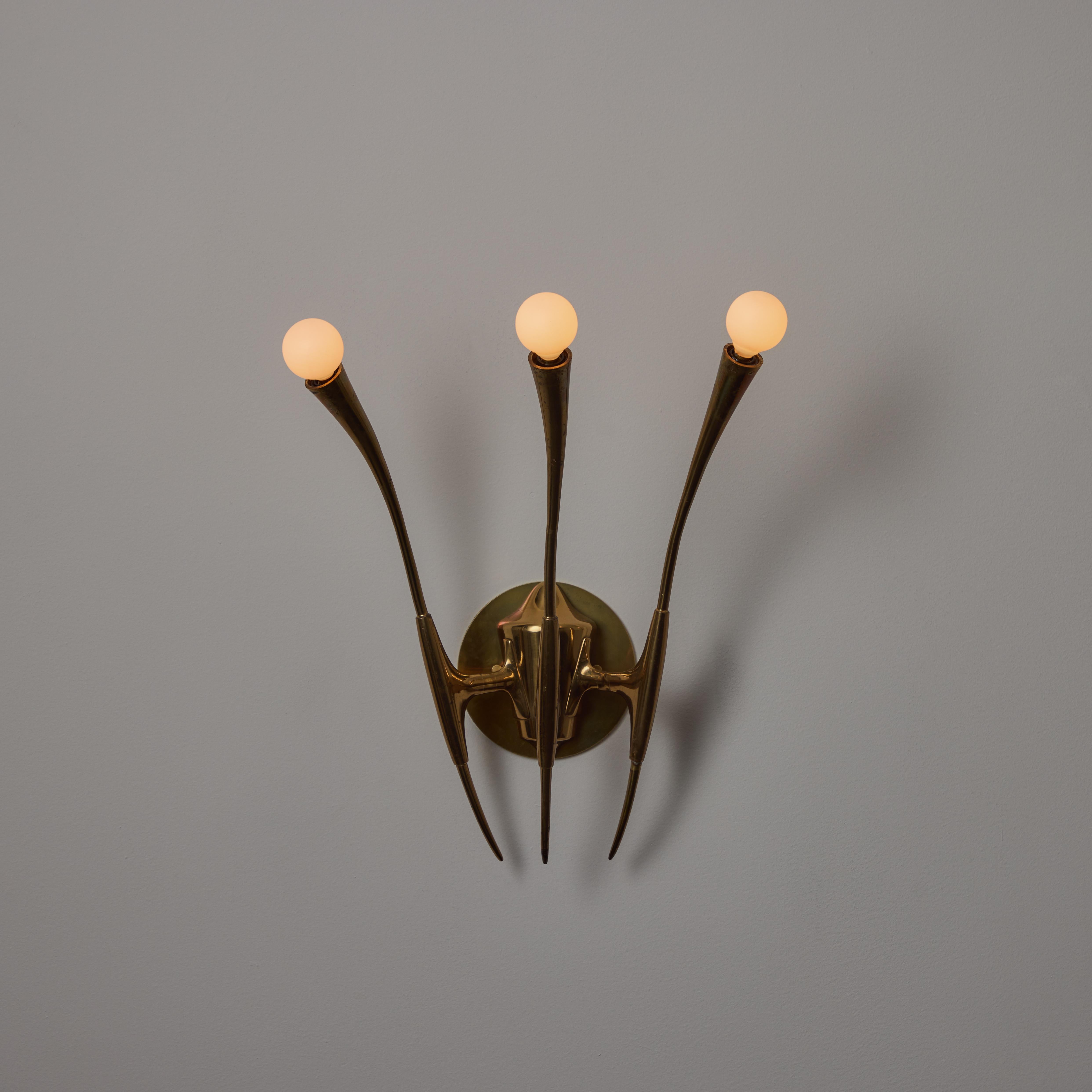 Italian A Pair of Sconces by Oscar Torlasco For Sale