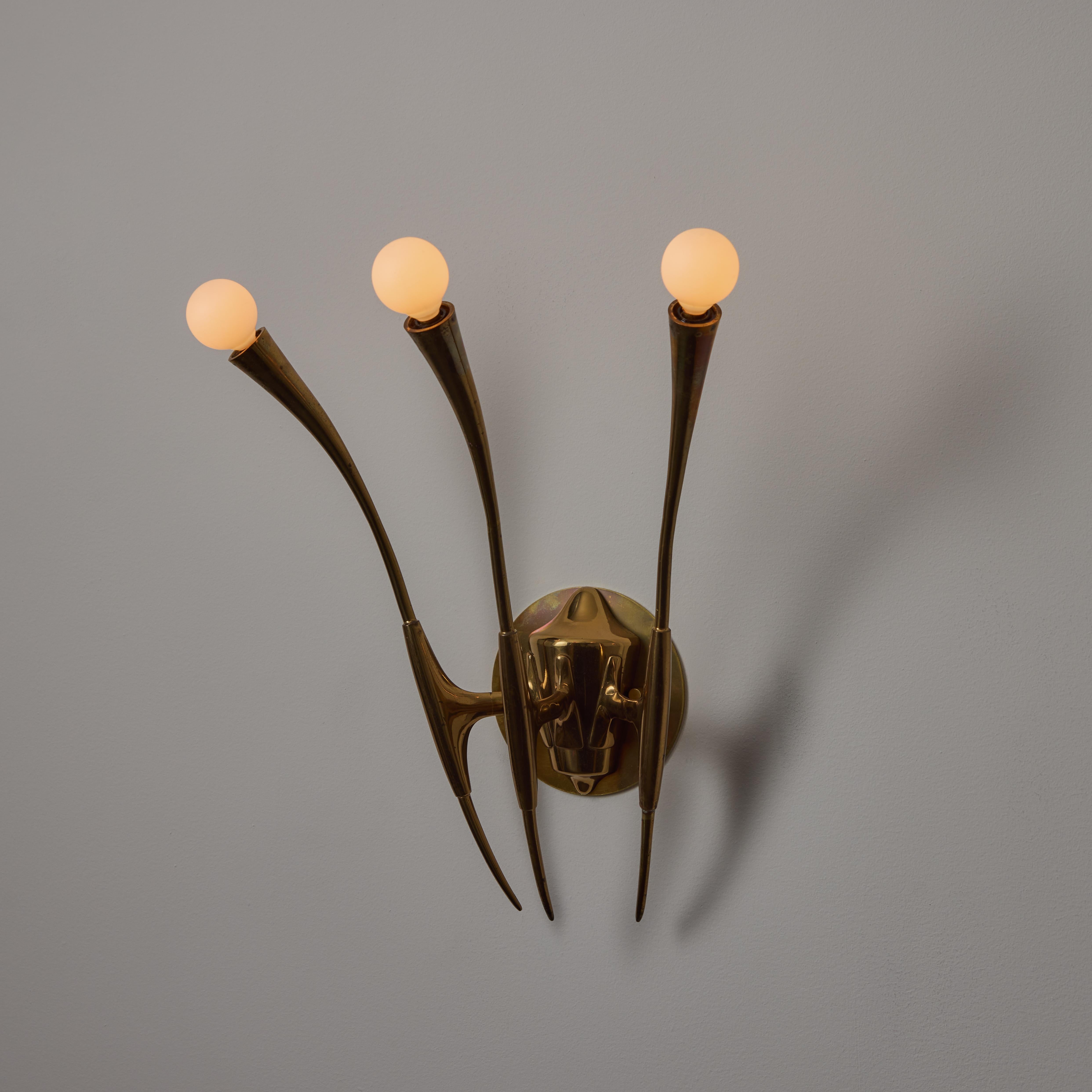 20th Century A Pair of Sconces by Oscar Torlasco For Sale