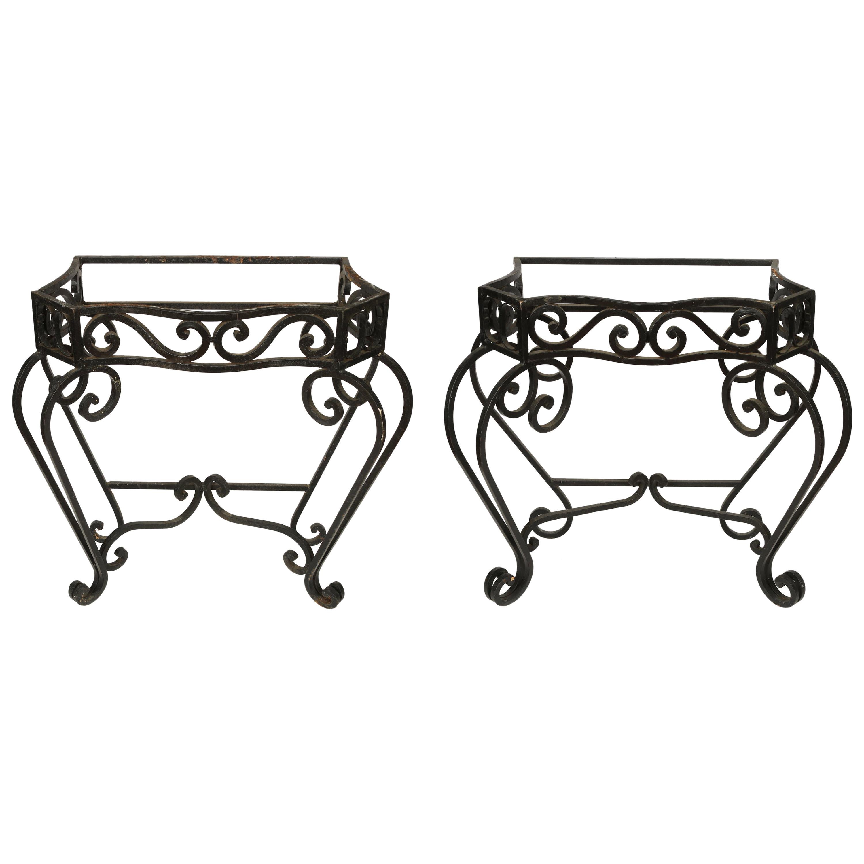 Pair of Scroll Iron Console Bases