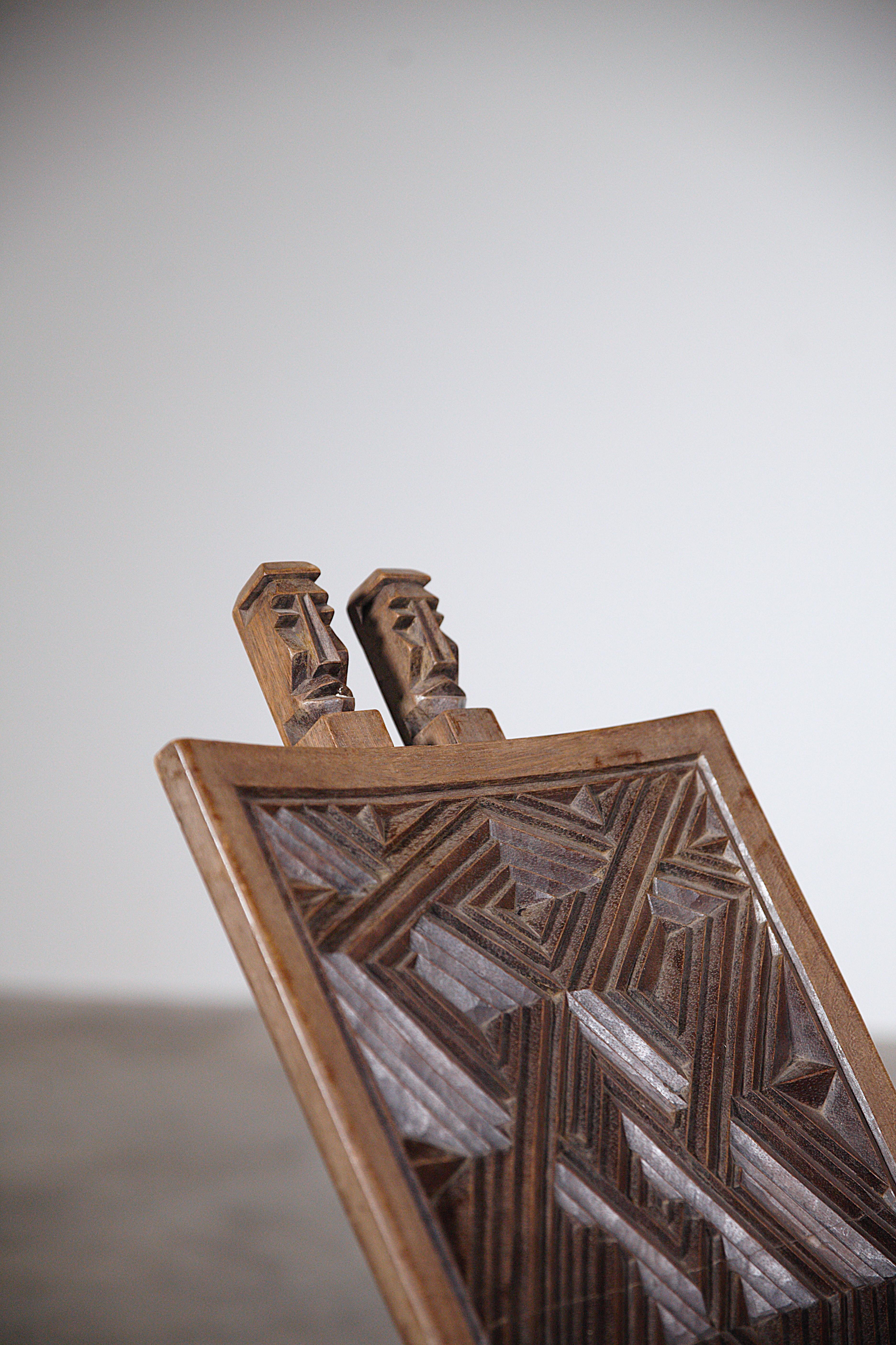 A Pair of Sculpted African Lounge Chairs Africa 1970s For Sale 4