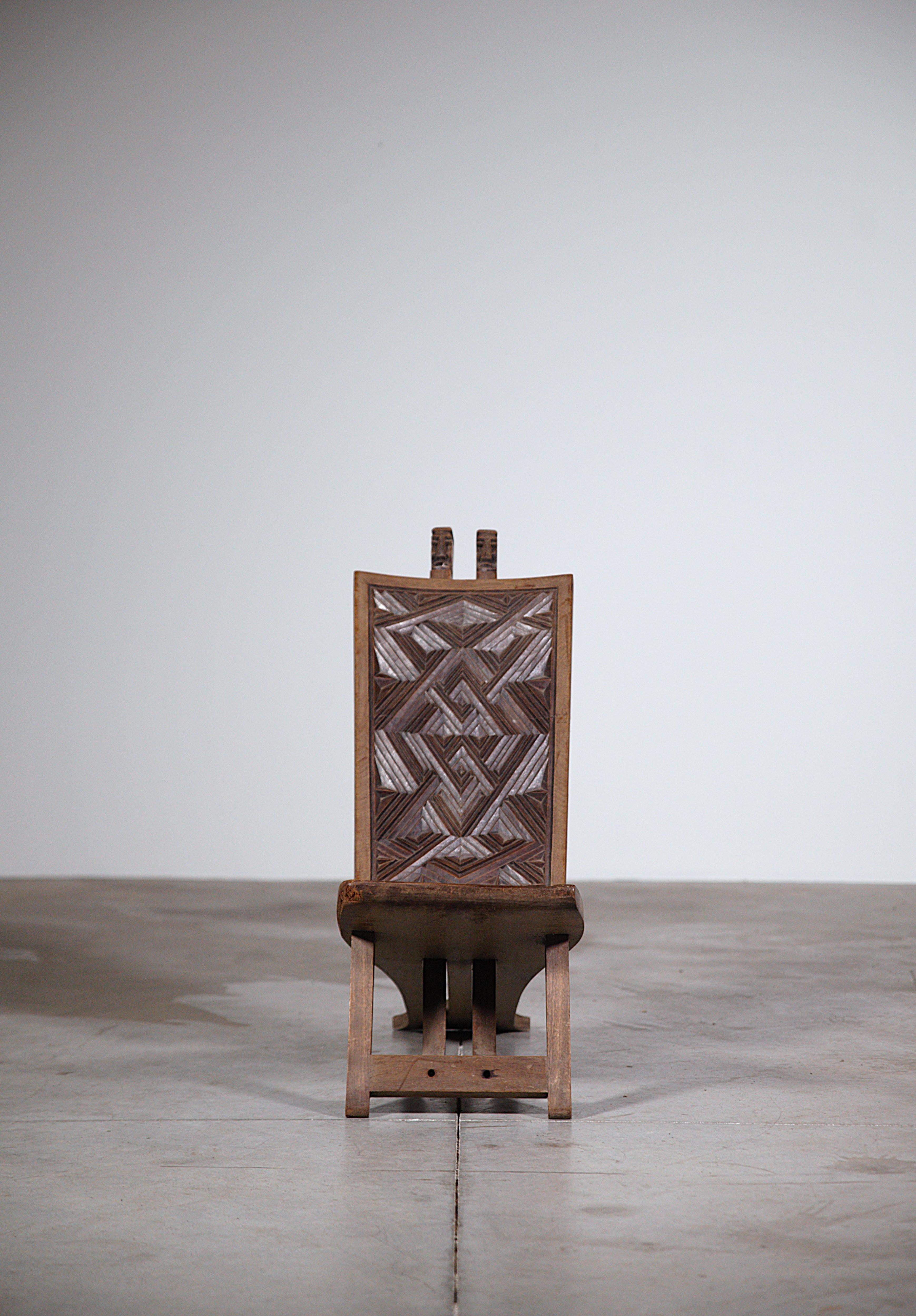 Wood A Pair of Sculpted African Lounge Chairs Africa 1970s For Sale