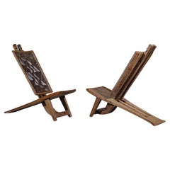 A Pair of Sculpted African Lounge Chairs Africa 1970s