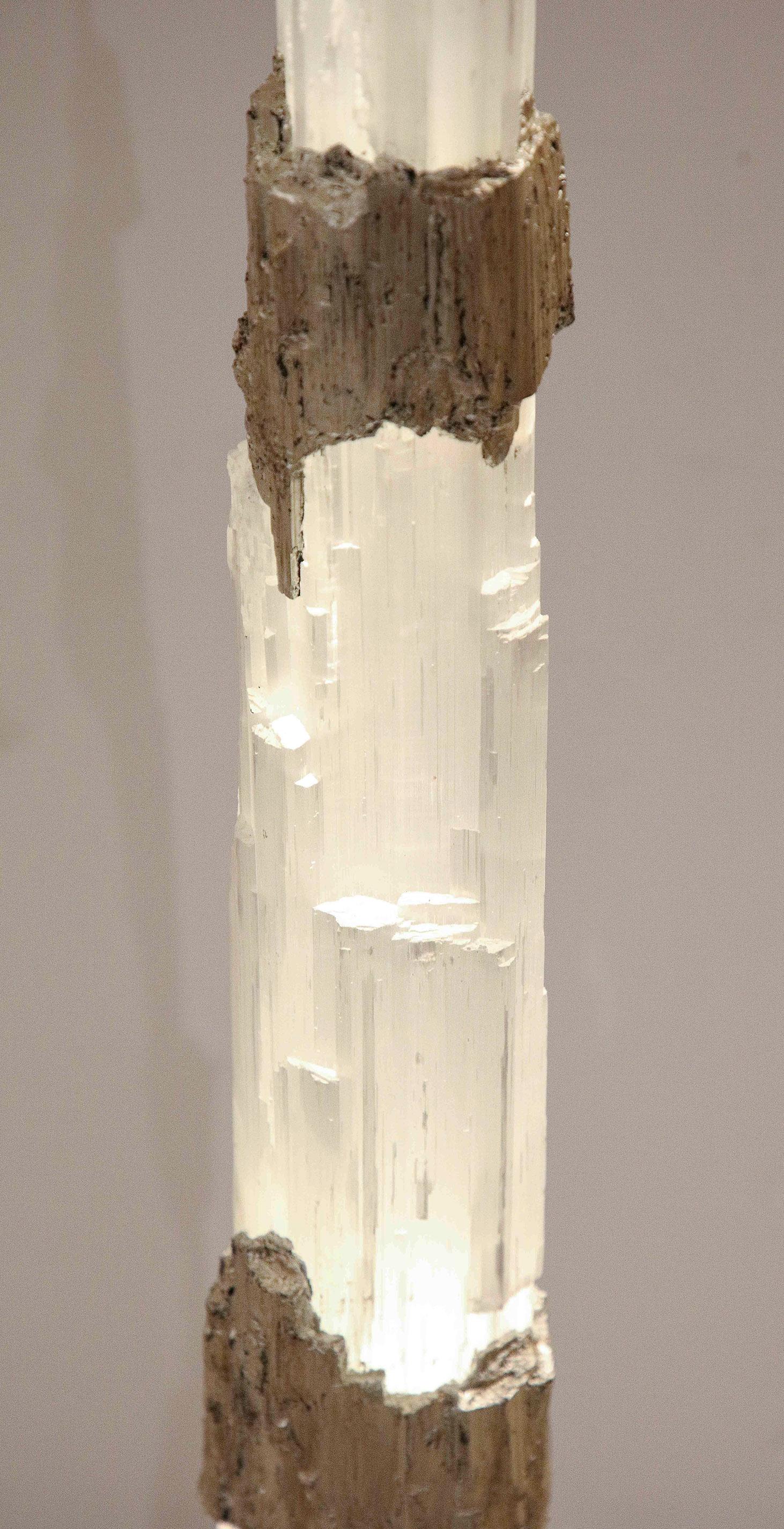 Contemporary A Pair of Sculpted Selenite Totems For Sale