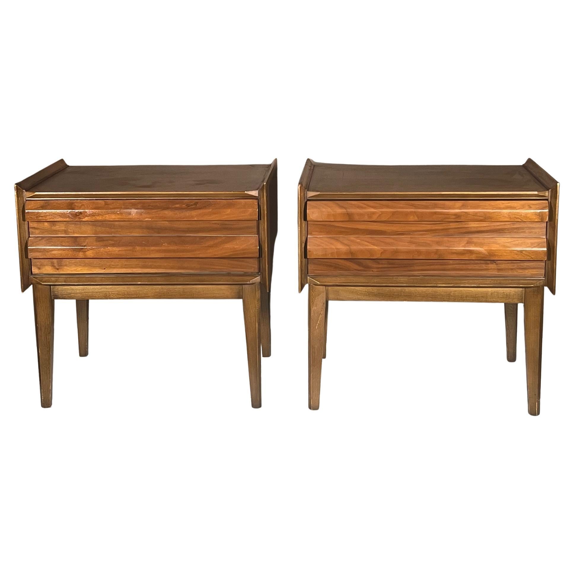A Pair Of Sculptural Night Stands By Lane Altavista For Sale