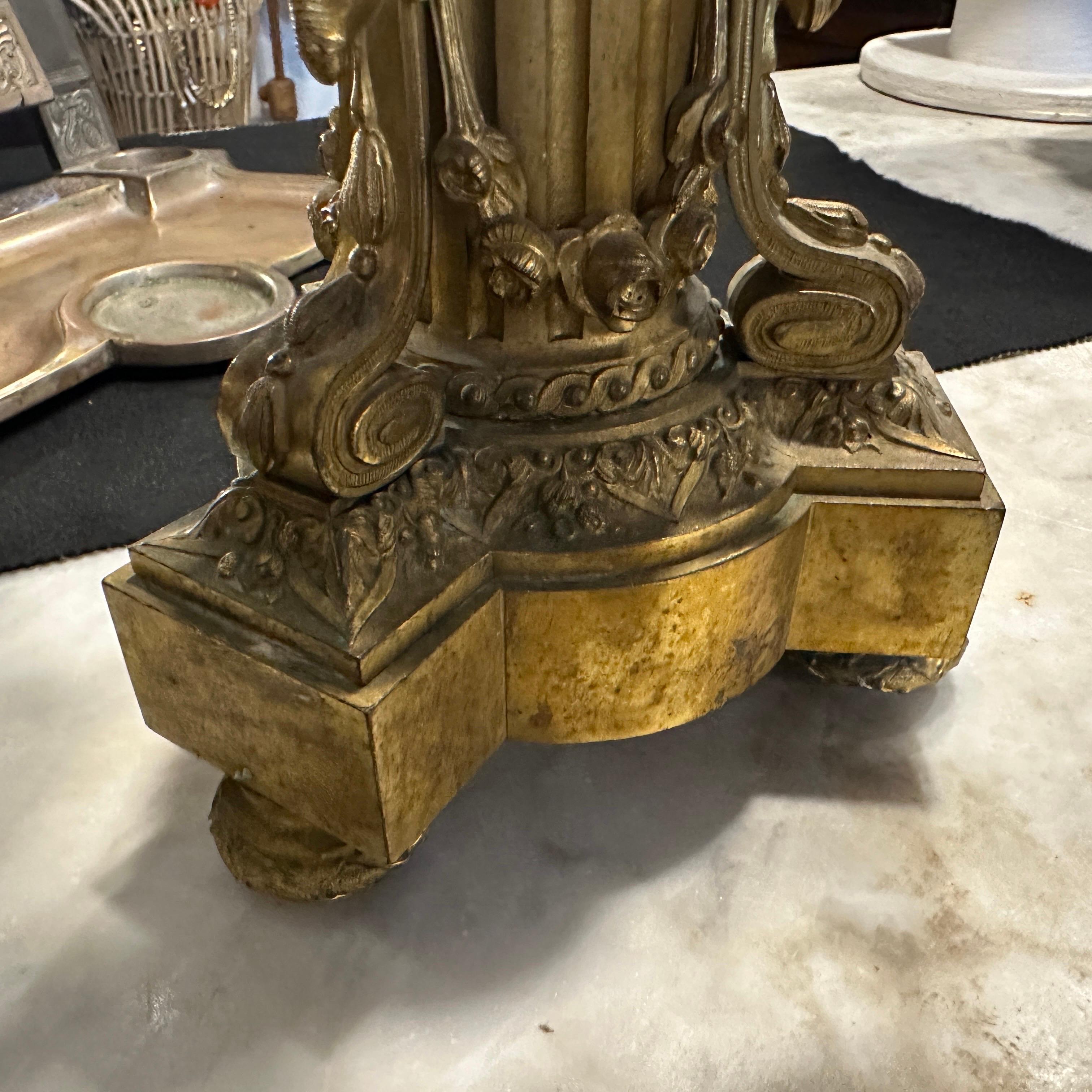 A Pair of Second Empire Gilded Bronze Italian Candelabras For Sale 10