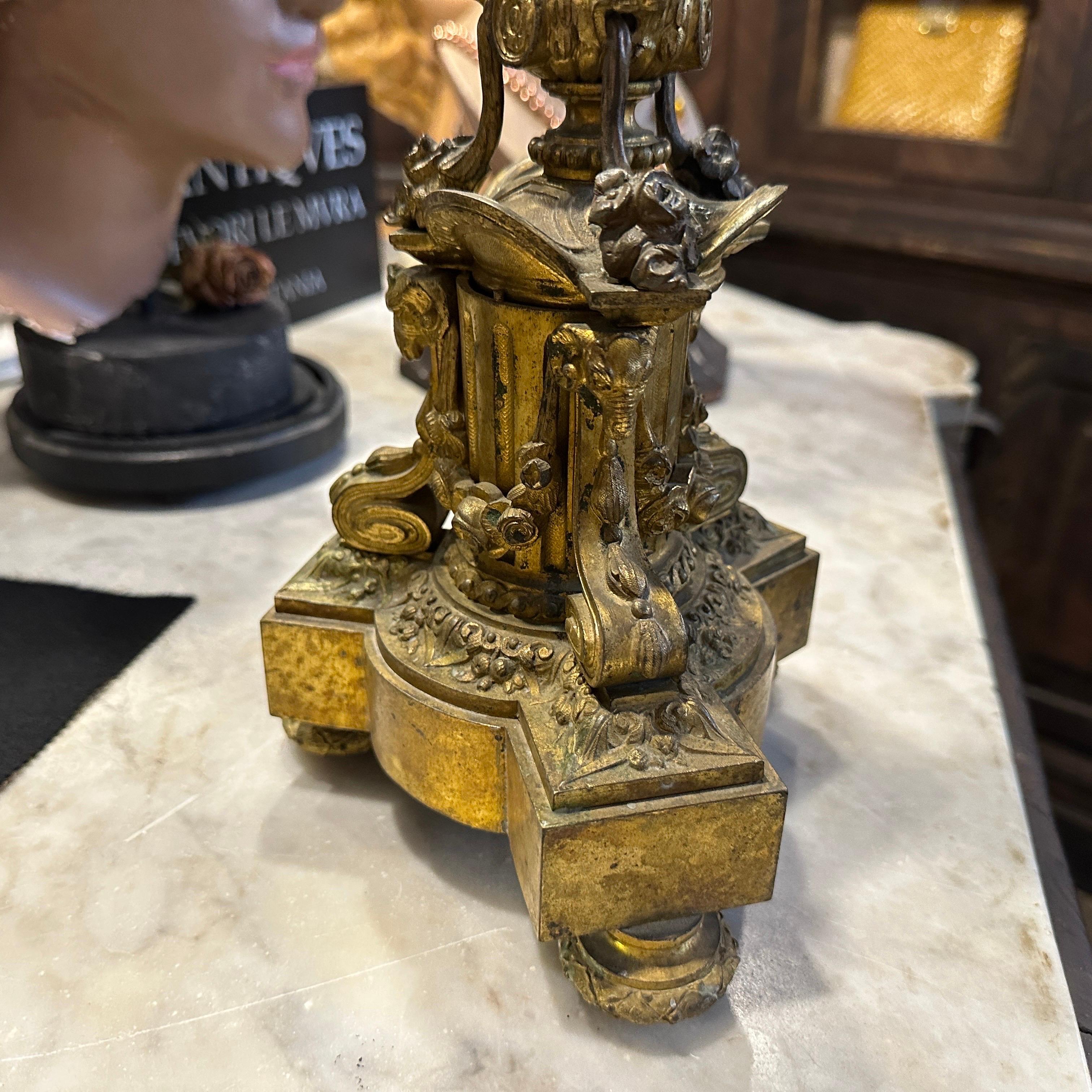 A Pair of Second Empire Gilded Bronze Italian Candelabras For Sale 13