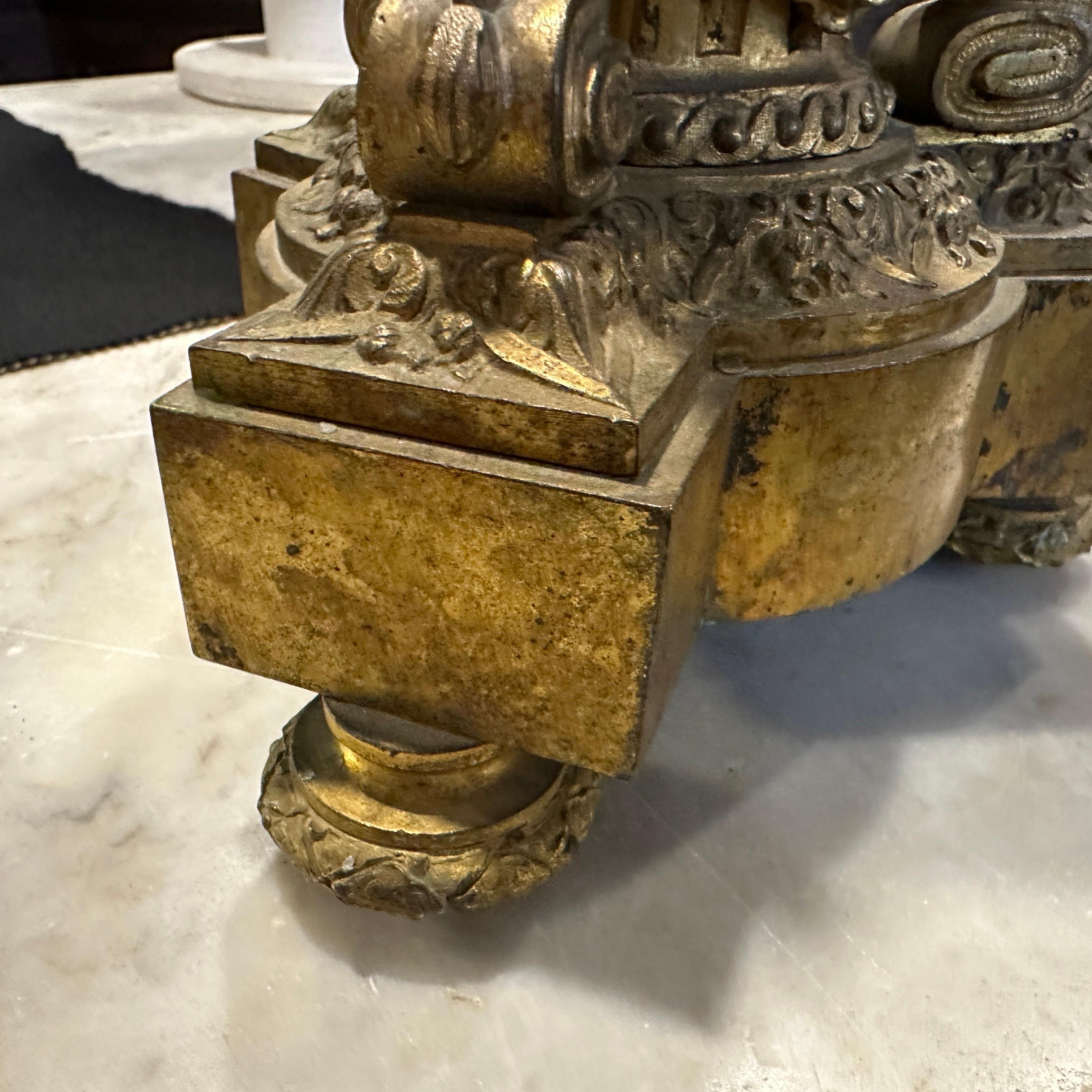 A Pair of Second Empire Gilded Bronze Italian Candelabras For Sale 15