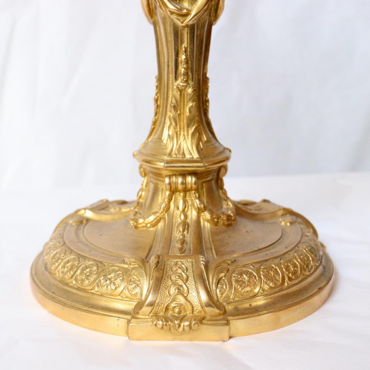 A Pair of Second Half 19th Century French Ormolu Louis XVI Style Candlesticks  13