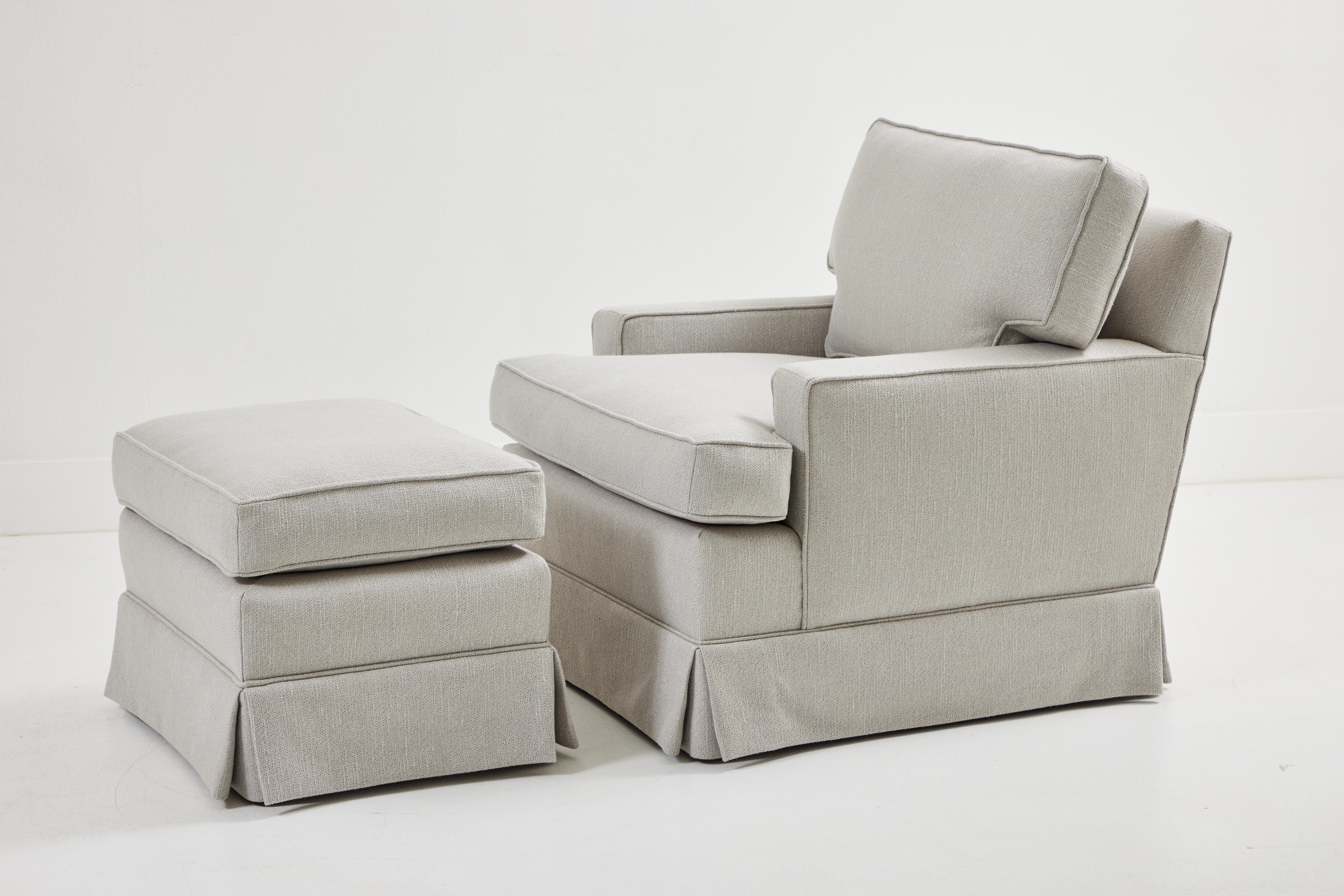 Mid-Century Modern Pair of Seniah Chairs with an Ottoman by Billy Haines Inc