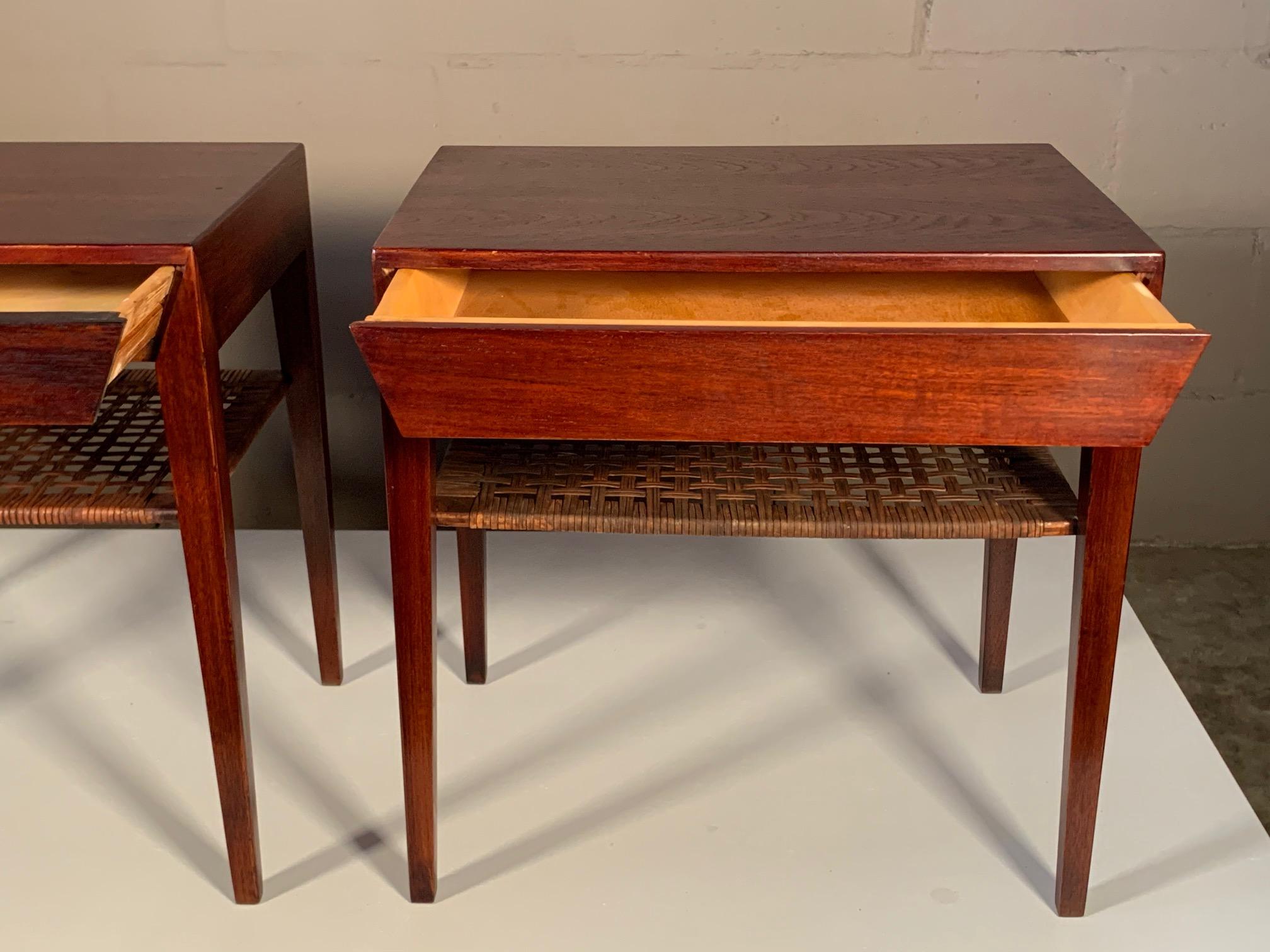 Danish Pair of Severin Hansen for Haslev Nightstands