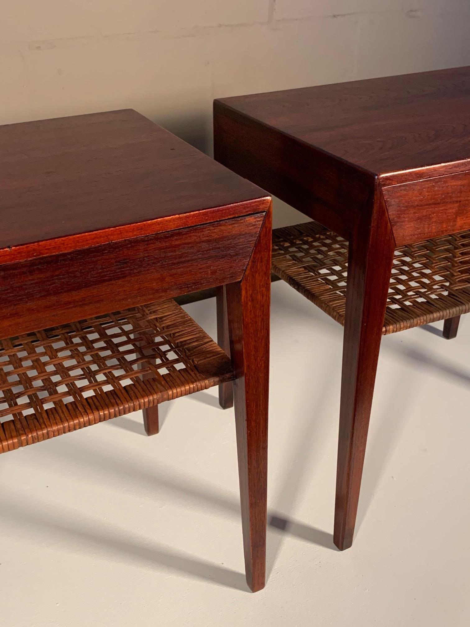 Teak Pair of Severin Hansen for Haslev Nightstands