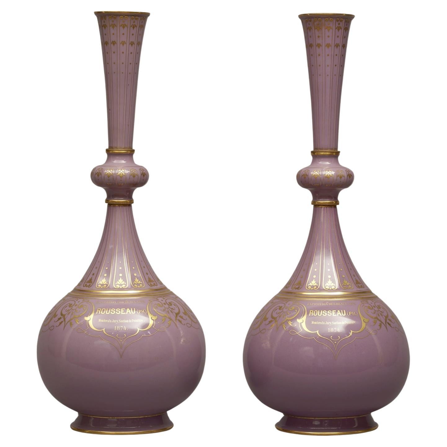A Pair of Sèvres Porcelain Presentation Vases, Designed by Albert-Ernest Carrier For Sale