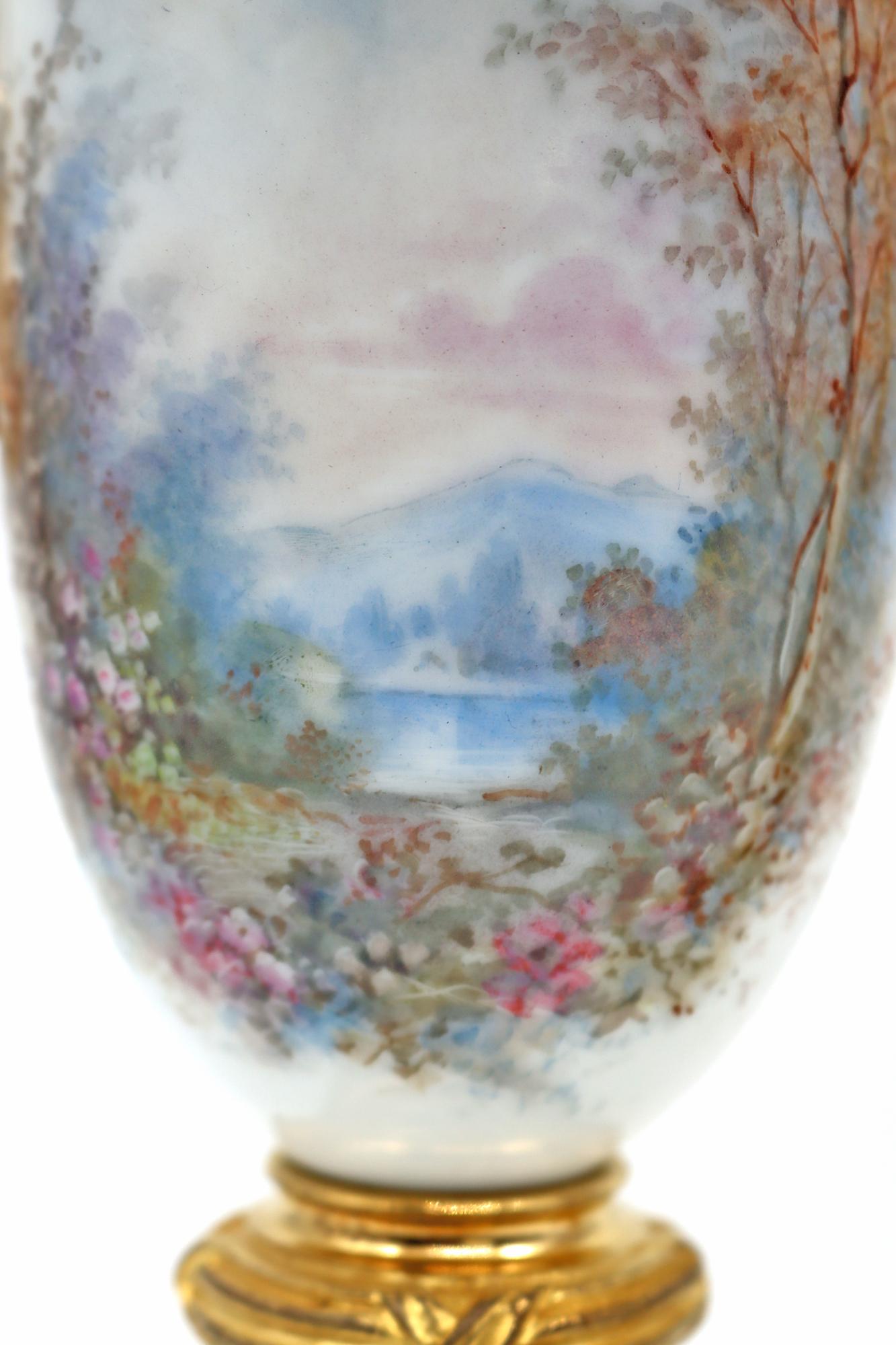 French Pair of Sèvres Porcelain Vases, 19th Century