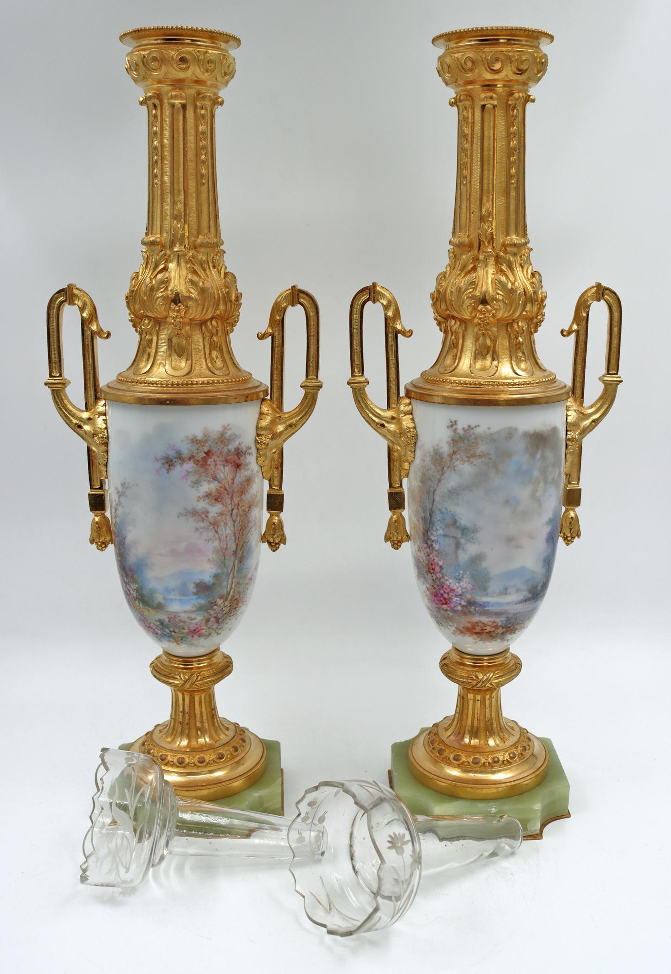 Late 19th Century Pair of Sèvres Porcelain Vases, 19th Century
