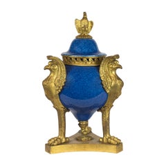 A Pair of Sèvres Style Cobalt Blue-Ground and Ormolu Mounted Brule Parfums