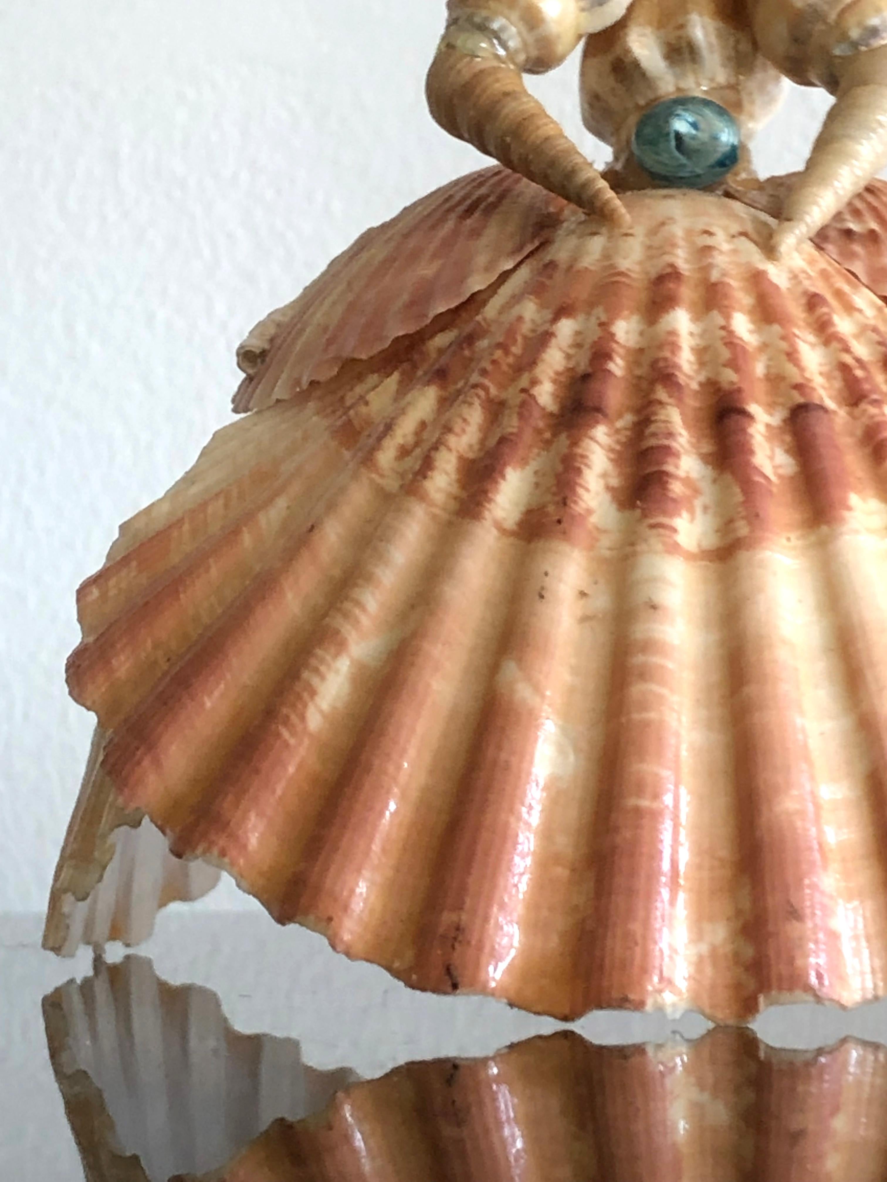 Neoclassical A pair of SHABBY-CHIC NEOCLASSICAL Princess Shell SCULPTURES France 1970 For Sale