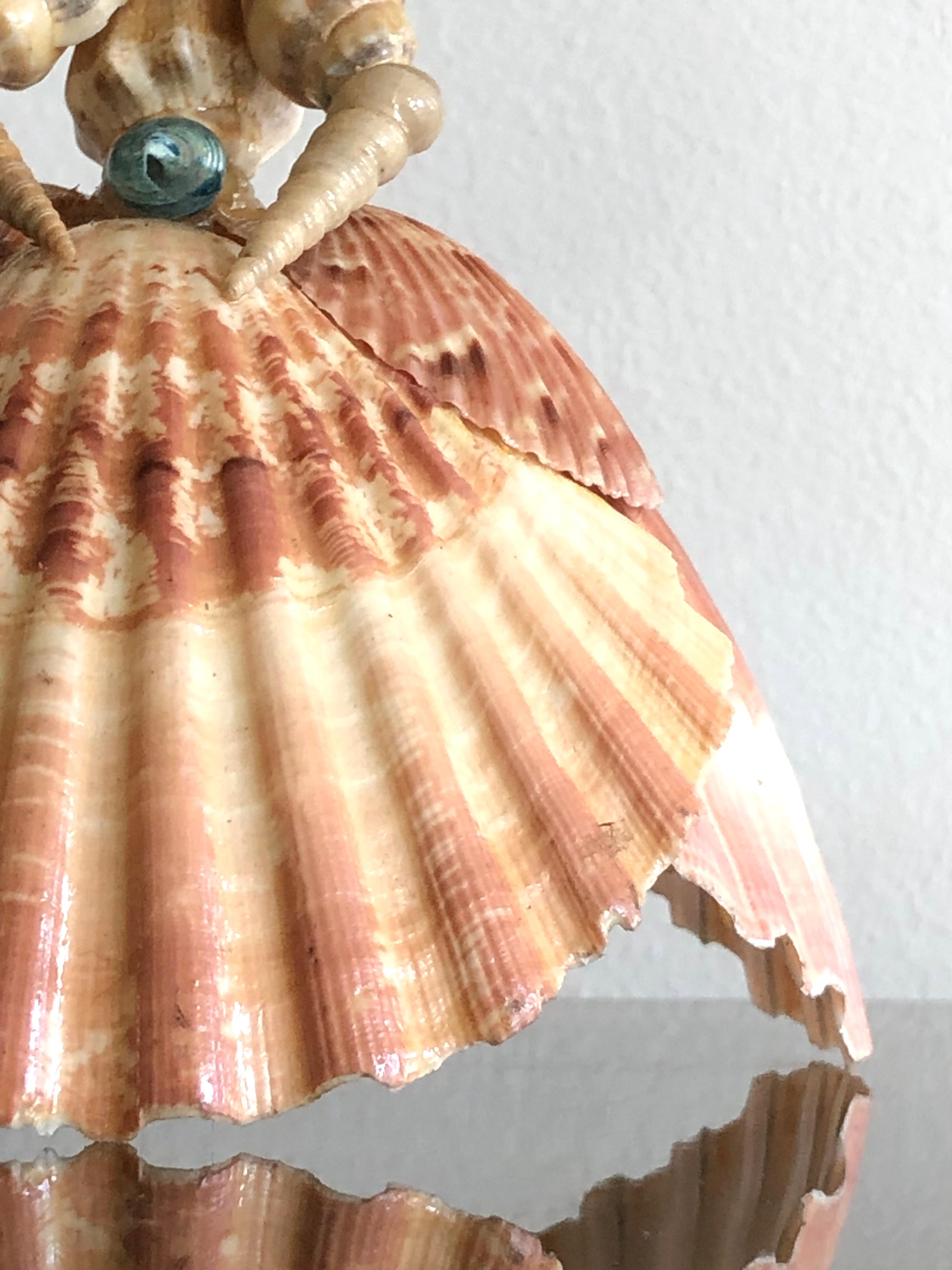 Italian A pair of SHABBY-CHIC NEOCLASSICAL Princess Shell SCULPTURES France 1970 For Sale