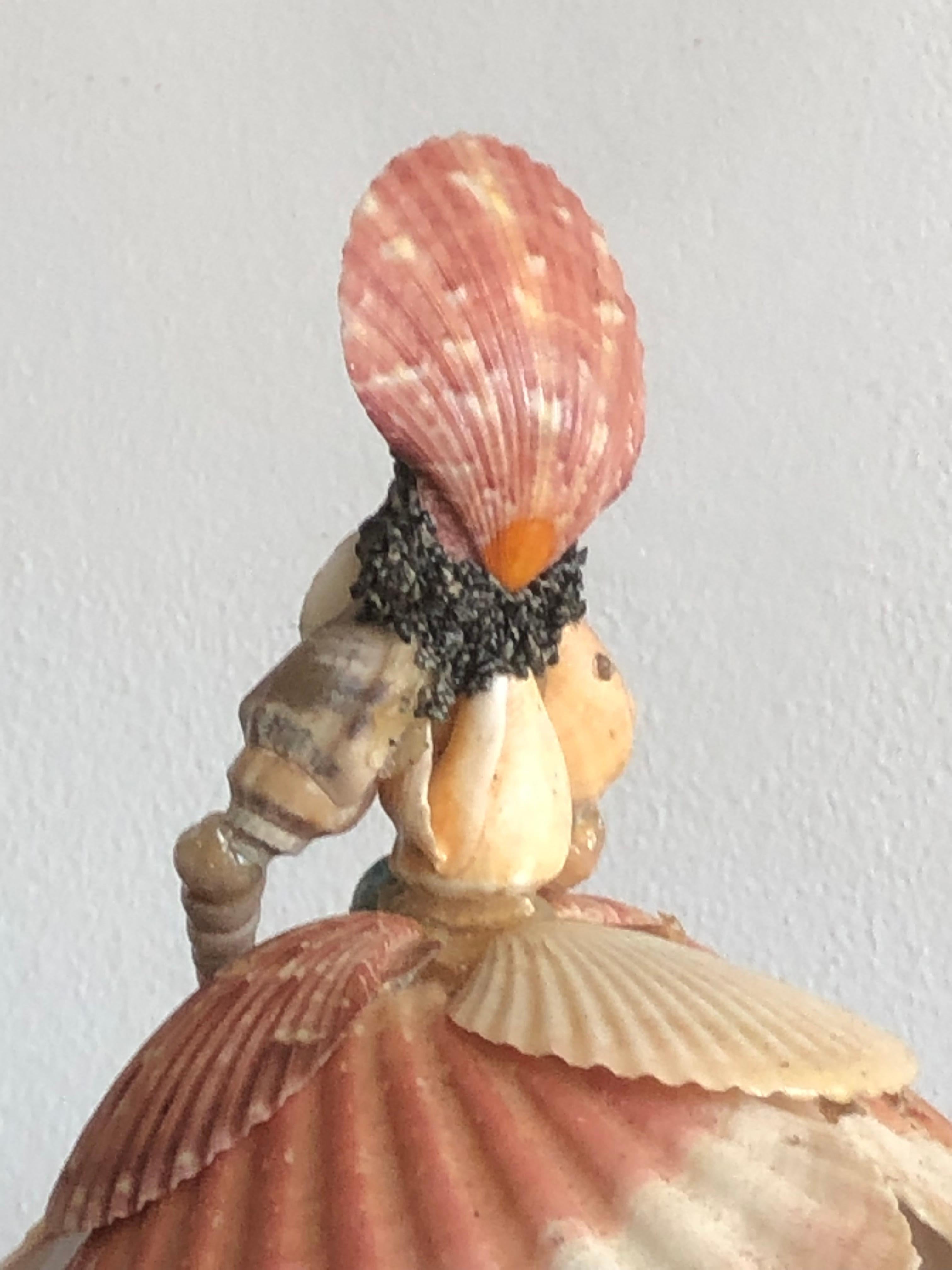 Late 20th Century A pair of SHABBY-CHIC NEOCLASSICAL Princess Shell SCULPTURES France 1970 For Sale