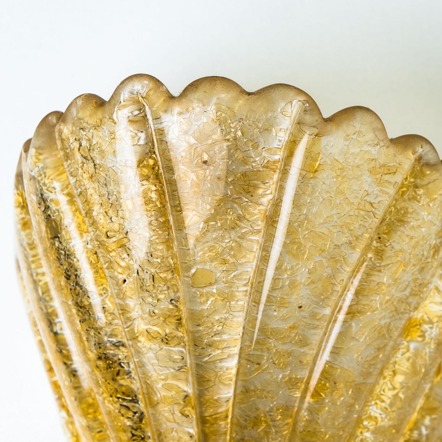Other A pair of Shell Wall Lights Murano Glass Barovier & Toso, Italy, 1969 For Sale
