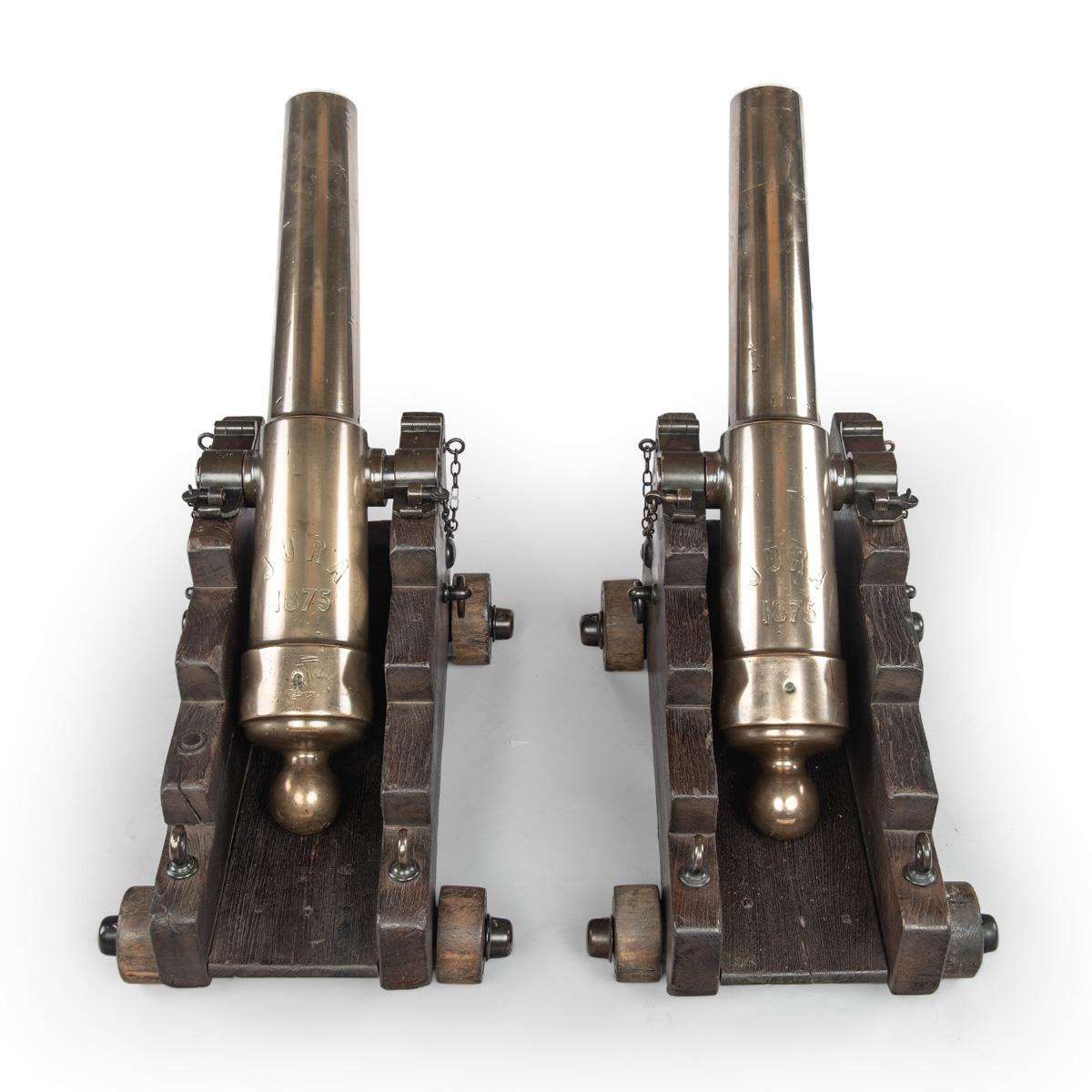 Paire de canons en bronze de navires provenant du S.V.I.I.S. 1875 Bon état - En vente à Lymington, Hampshire