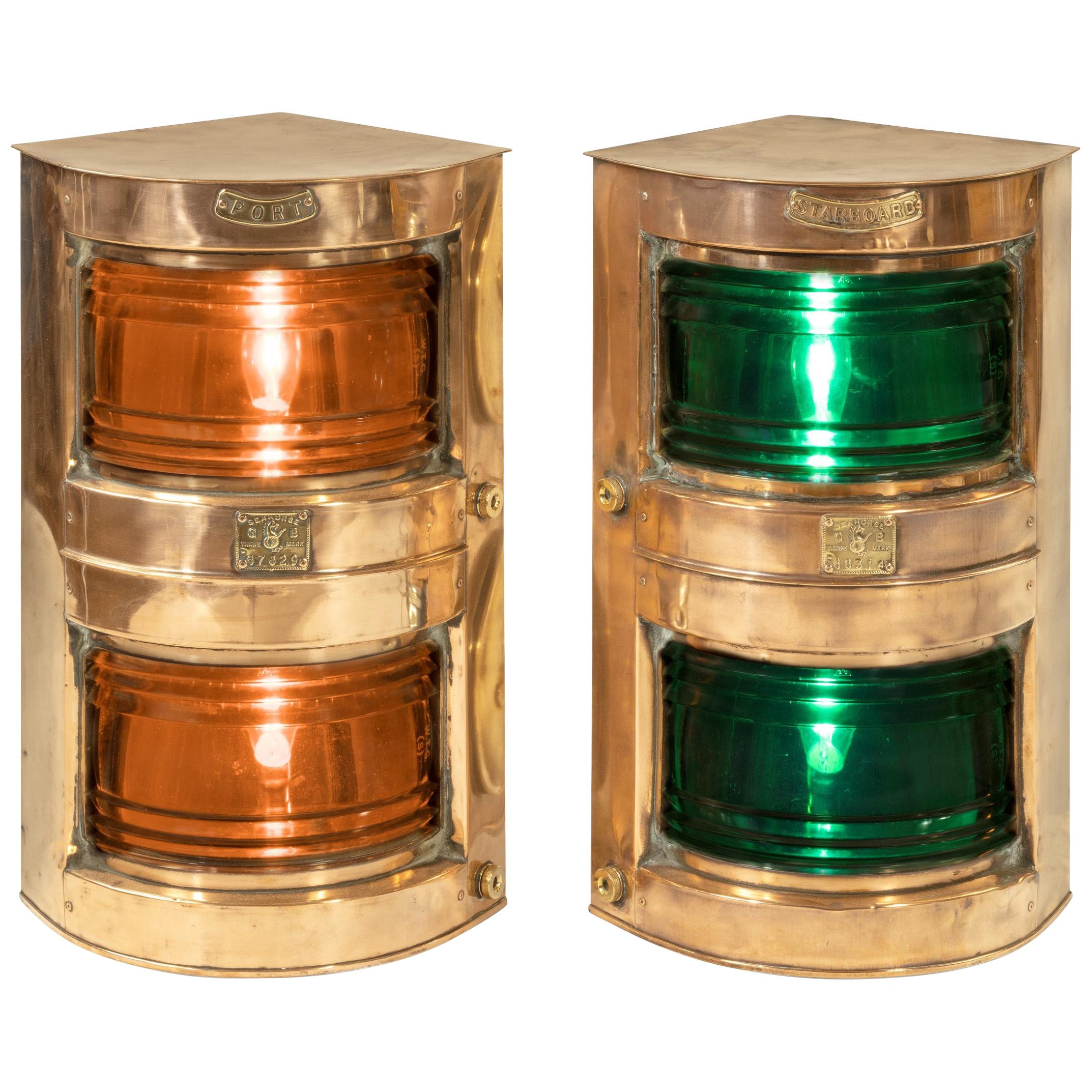 Pair of Ship’s Navigation Lights at 1stDibs