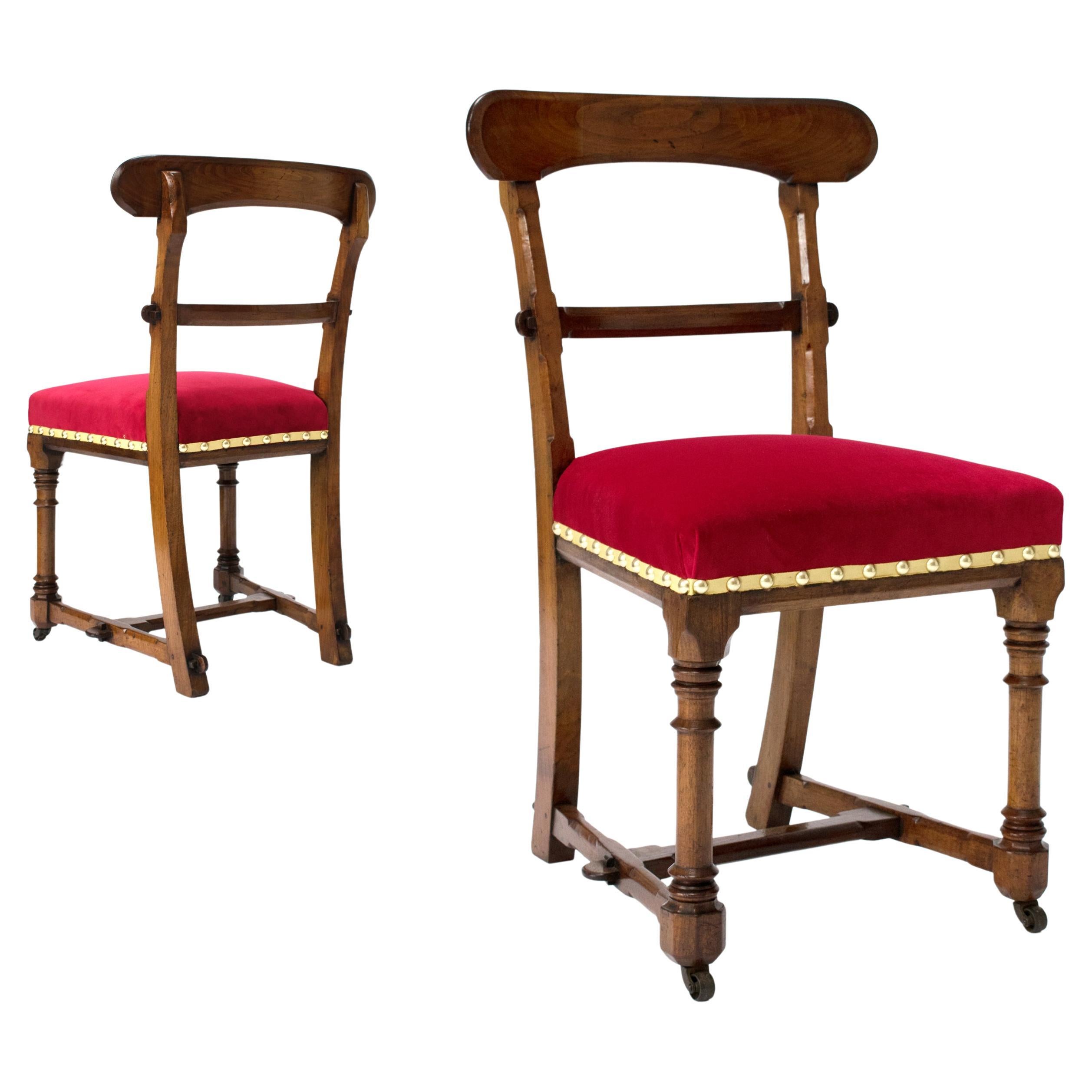 Pair of 19th Century High Back Gothic Chairs at 1stDibs