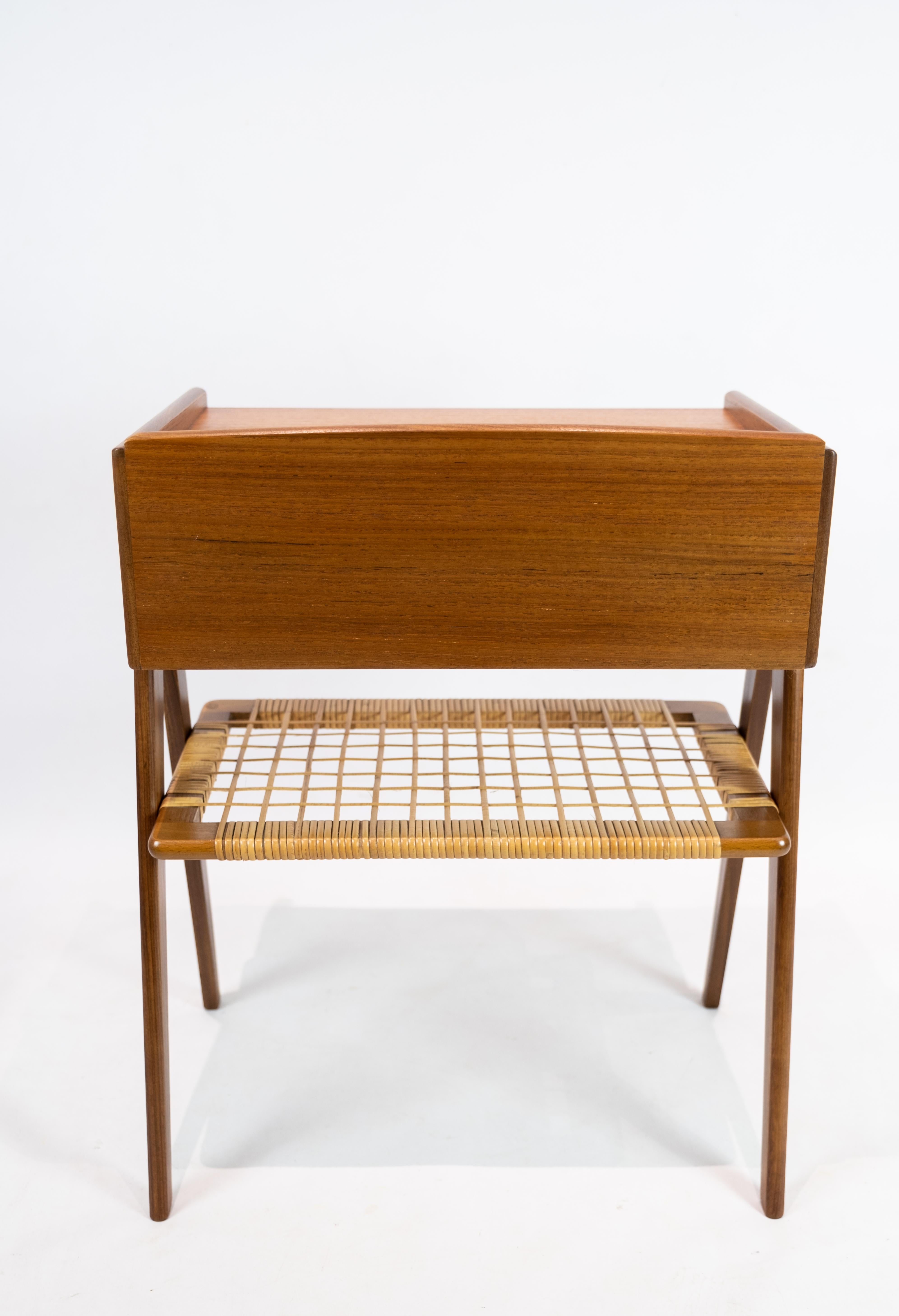 Pair of Side Tables in Teak with Paper Cord Shelf of Danish Design, 1960s 2