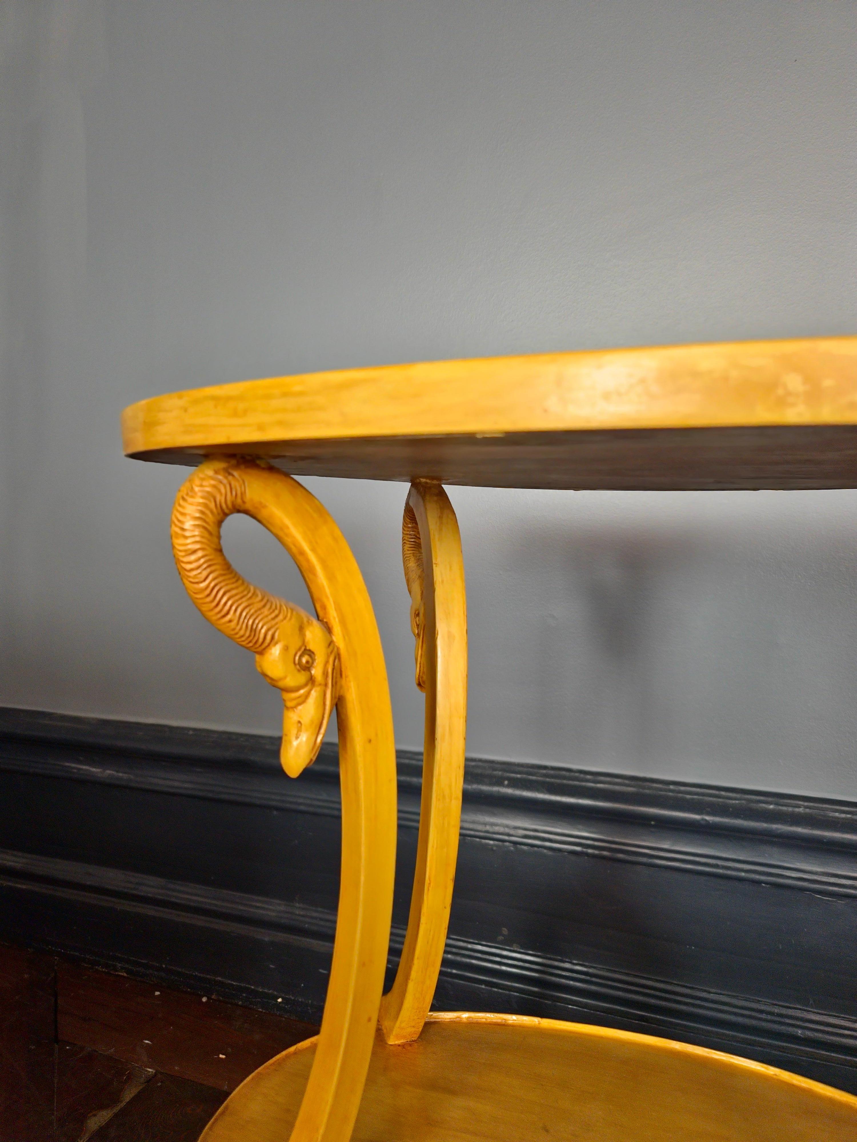 A pair of sidetables with decor of swans. Empire Style, Italy mid-1900s For Sale 3