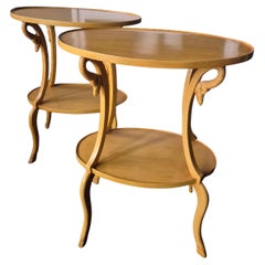 A pair of sidetables with decor of swans. Empire Style, Italy mid-1900s