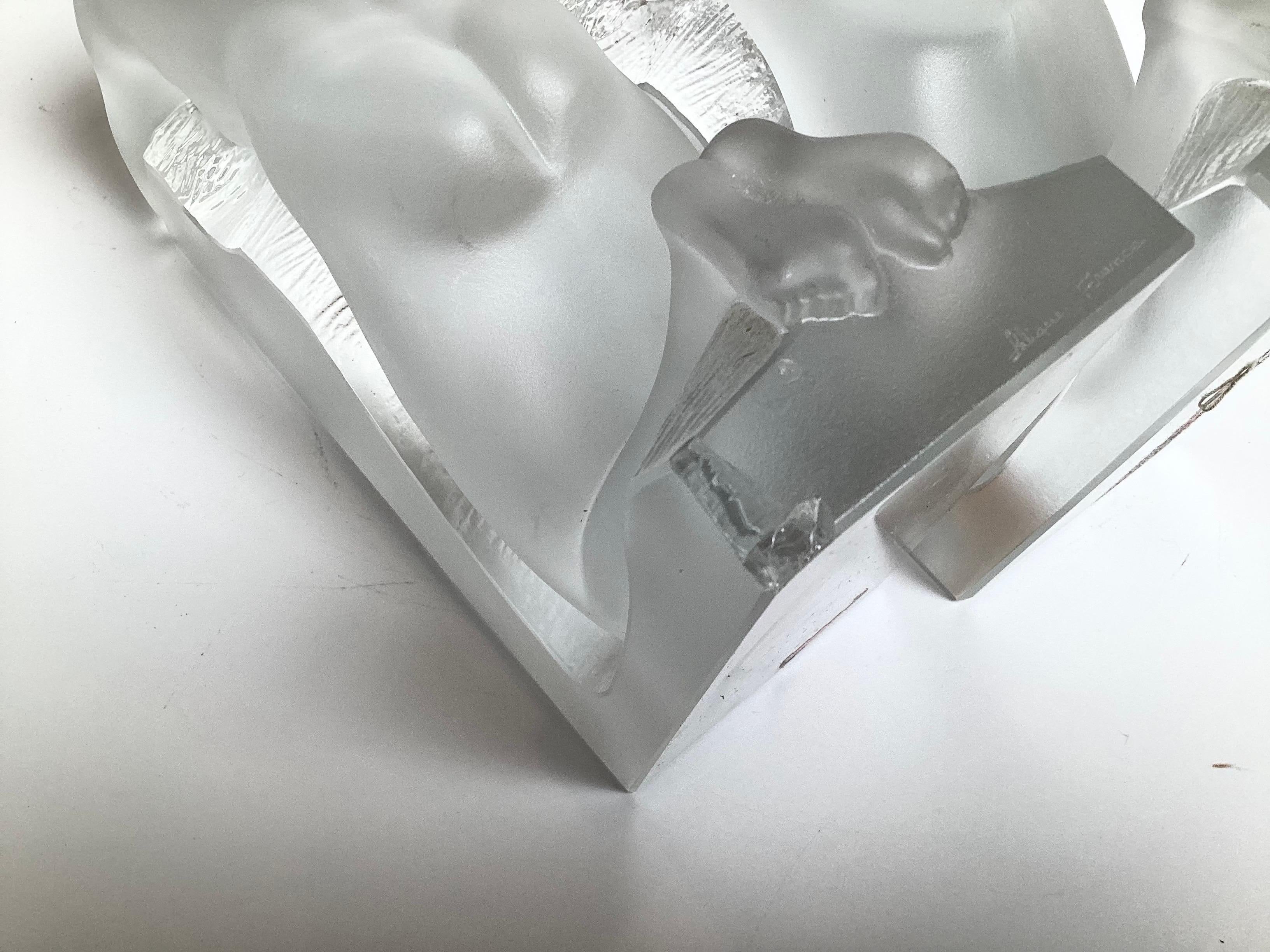 Pareja de Sujetalibros Figurados Desnudos de Cristal de Lalique Firmados, Art Decó Años 30 en venta 3