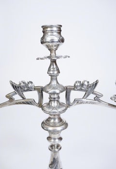 A Pair of Silver Art Nouveau Candelabra by Eduard Friedman, Vienna circa 1910