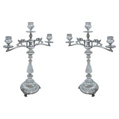 Paire de chandeliers Art Nouveau en argent d'Eduard Friedman, Vienne, vers 1910