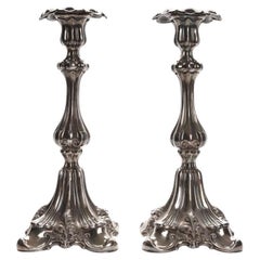 A Pair of Silver Candlesticks, Europe, 1930